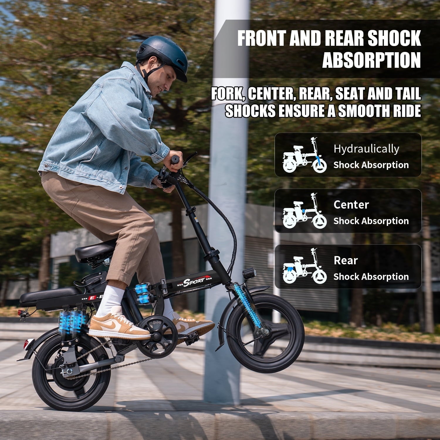 ASKGO F9 Adult Folding Electric Bike, 1200W 25 MPH 25 Miles, 48V 13Ah Removable Battery, Meets Daily Commuting,Going Out and Playing,Give the best gift,Folding Ebike for Adult with Two Seats .UL2849