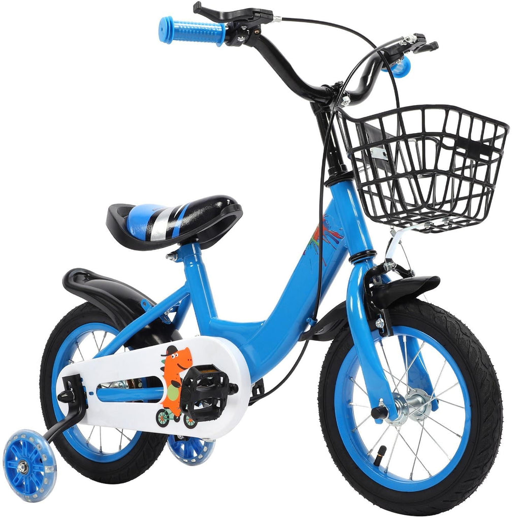 12 inch Kids Bike with Training Wheels, Children Bike with Adjustable Handlebar, Kids Bicycle for Boys Girls Toddlers Age 3-5, 2-in-1 Red Toddler Bike