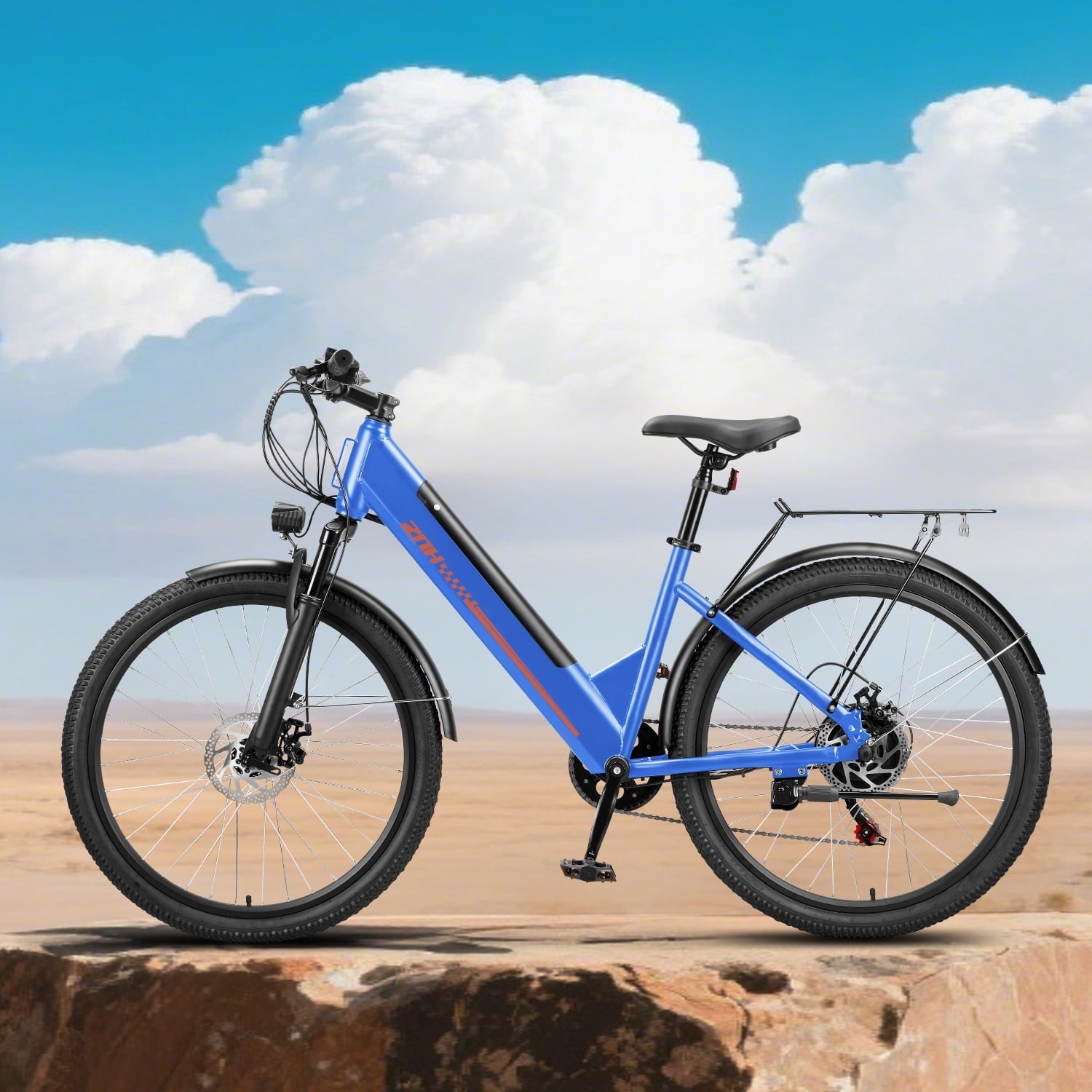 ZNH 26Low Step Commuter Electric Bike for Adults|750W Powerful Motor Adult Electric Bicycles Max 20mph|48V 13Ah Removable Battery Women City Ebike|UL2849|Black