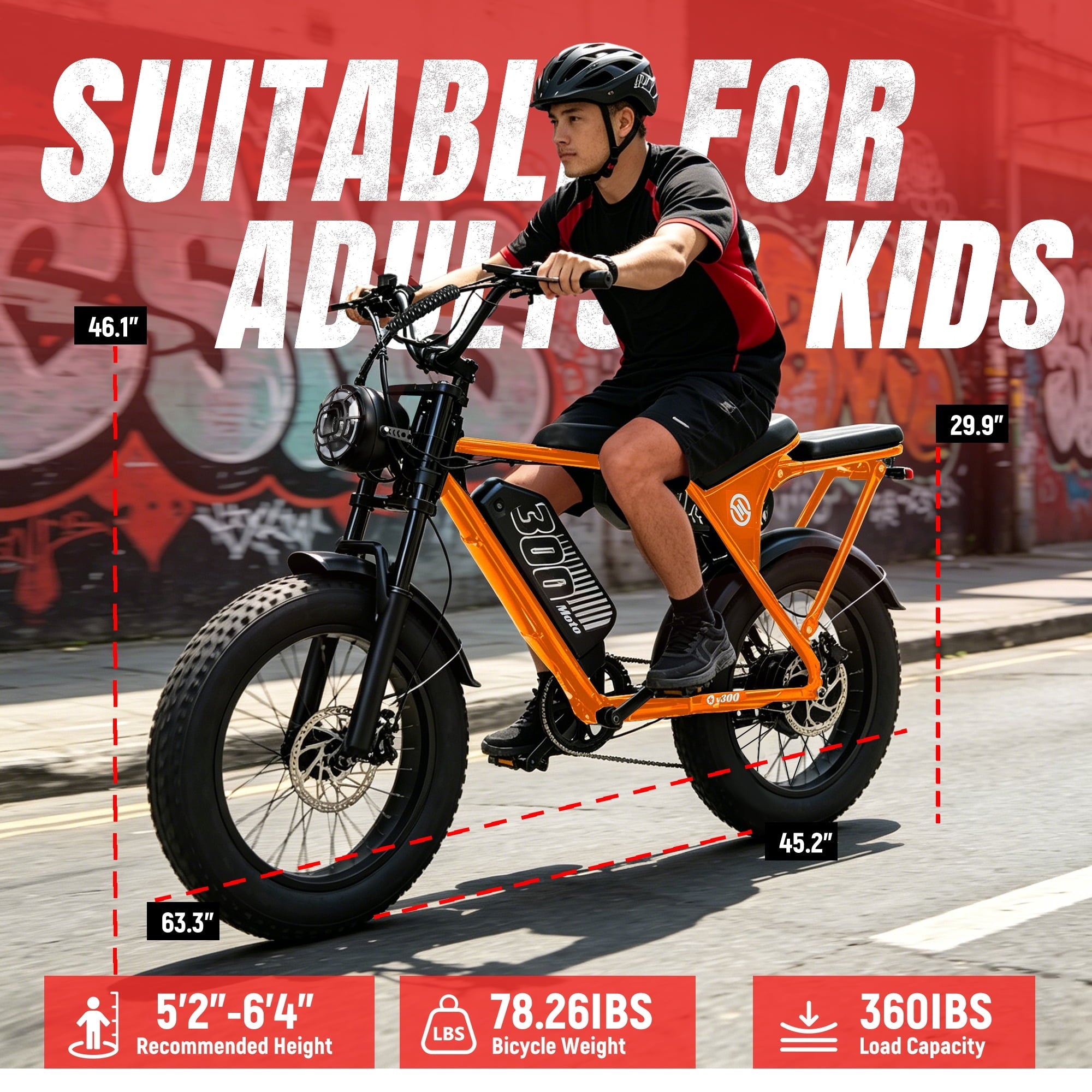 ESKUTE V300D Ebike for Adults, Up to 30MPH Electric Bicycle, Peak 1500W Motor, 48V 41.6AH Removable Battery, 20 x 4.0 Fat Tire E-Bike, Full Suspension, 7-Speed for All Terrain Purple, UL2849