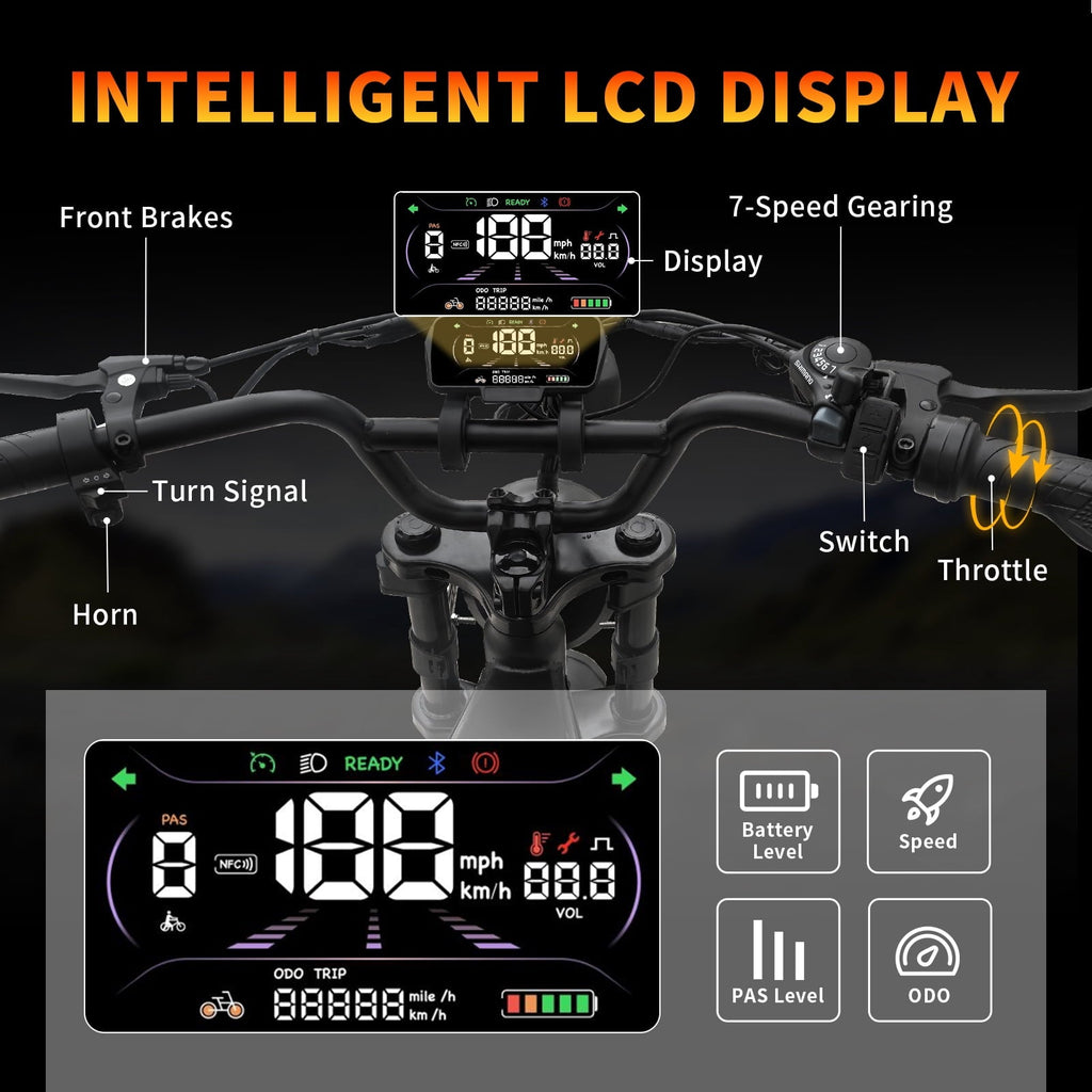 Electric Bike for Adults, 750W Peak Motor 20MPH, 48V 13Ah Battery 40-65Miles Ebike Moped Style, 20*4.0'' Fat Tire Electric Dirt Bike, Off Road Electric Bicycle with Full Suspensio UL2849