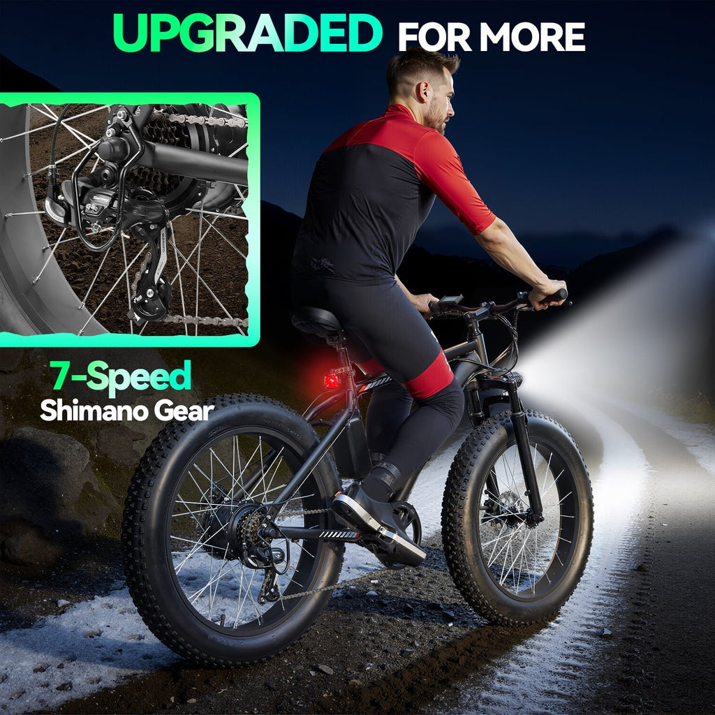 ZNH Peak 1000w Electric Bicycle for Adults,24*4 Fat Tire Ebike for Snow&Beach, Electric Mountain Bike w 48V 13AH Removable Battery, UL2849 , Black