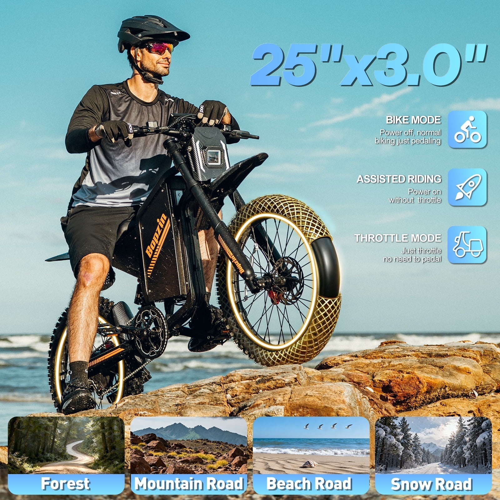 Electric Bike for Adults,1500W 35MPH,48V 20AH 30-80 Miles,20'' Fat Tire Mountain Bike with Rear Rack UL2849