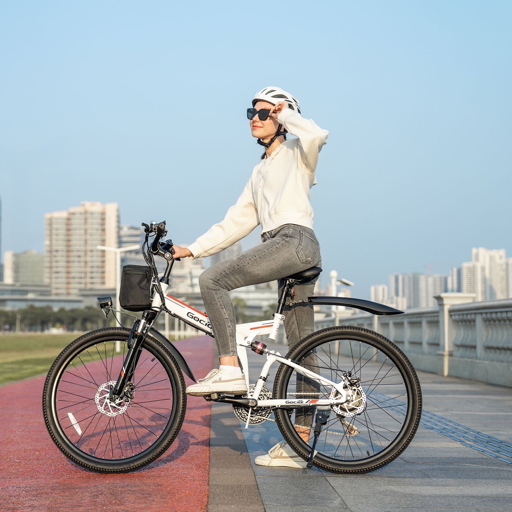 Gocio 26 Folding Electric bike for Adults, 750W Peak Motor 48V 7.8Ah Battery, 21 Speed Mountain Ebike, UL2849