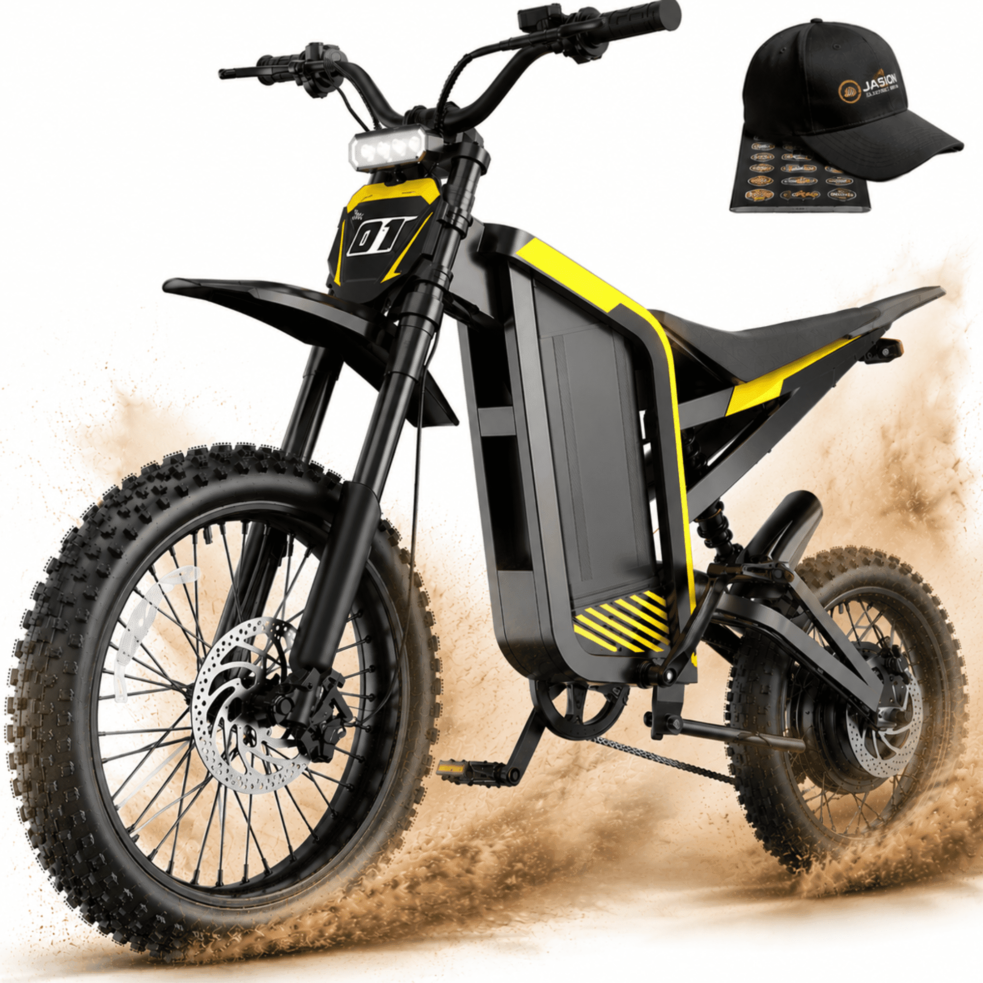 YareYi Electric Dirt Bike for adults, 4000W Peak Motor Electric Motorcycle 40 mph, 52V 30Ah Battery, 19/17 All Terrain Motorized Dirt Bikes, Dual Hydraulic Brakes