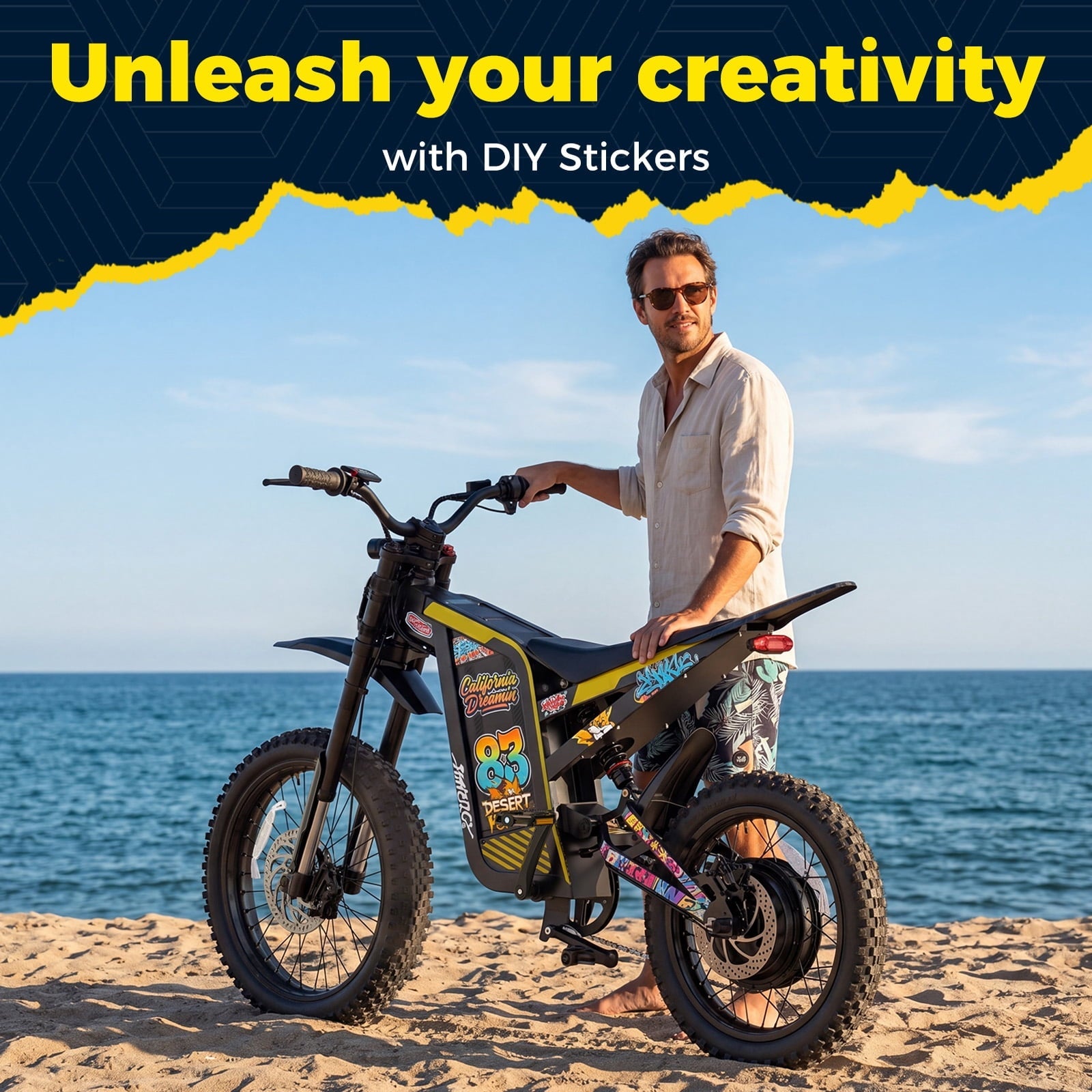 YareYi Electric Dirt Bike for adults, 4000W Peak Motor Electric Motorcycle 40 mph, 52V 30Ah Battery, 19/17 All Terrain Motorized Dirt Bikes, Dual Hydraulic Brakes