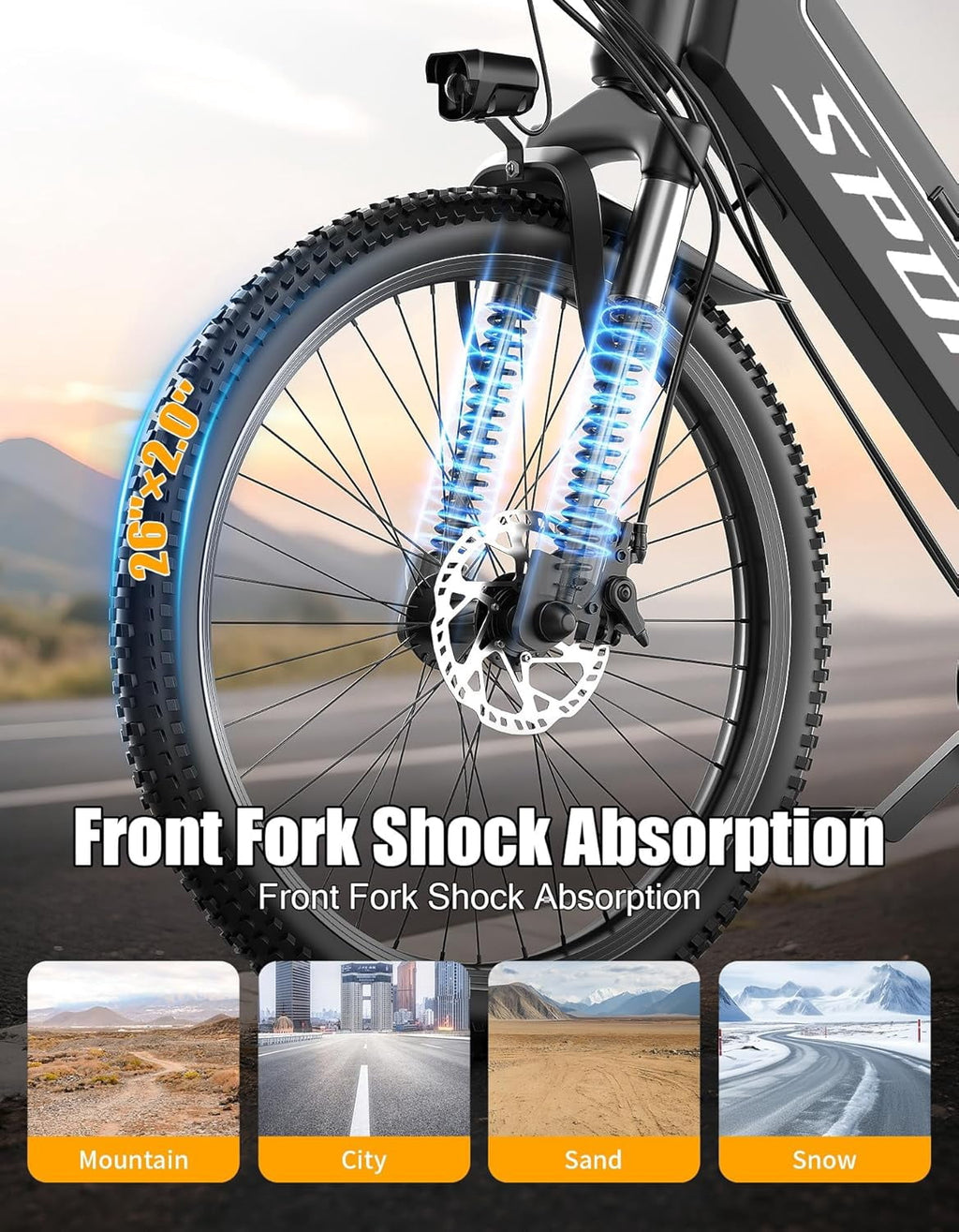 Pikabike Electric Bike for Adults, 26 750W Continuous E-Mountain Bike, 48V 12Ah Battery, UL 2849 Certified, 25MPH, 65 Miles Range, off-Road
