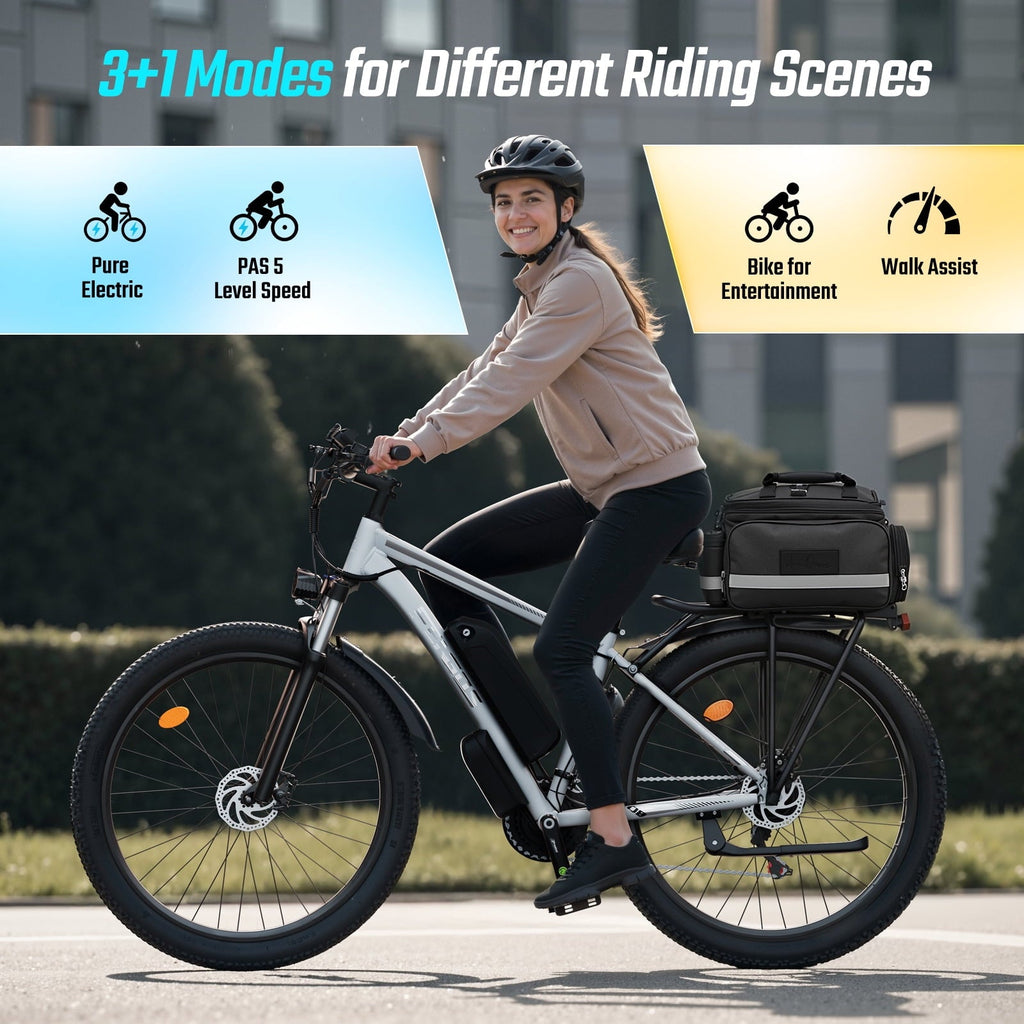 FENGQS 27.5 Electric Bike for Adults, 2000W Peak Power Motor Ebike, 35MPH 80Miles Electric Mountain Bike with 17.5AH Removable Battery-UL 2849, 21-Speed, White