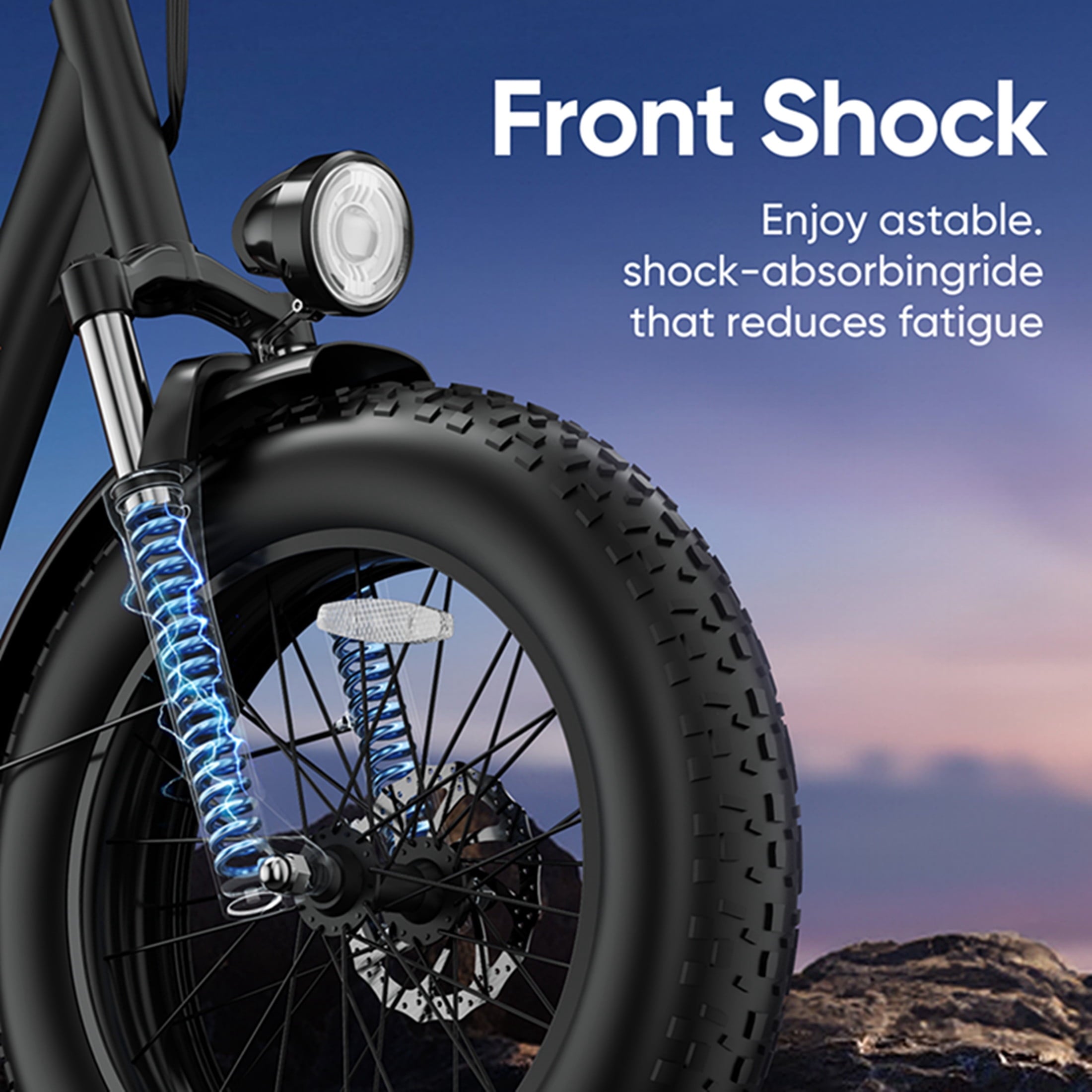 URLIFE 4.0 Fat Tire Ebike,20 Electric Bicycles for Adult,1500W Peak Motor,48V 15.6AH Remobavle Battery,7-Speed Mountain Ebike,UL2849-Black