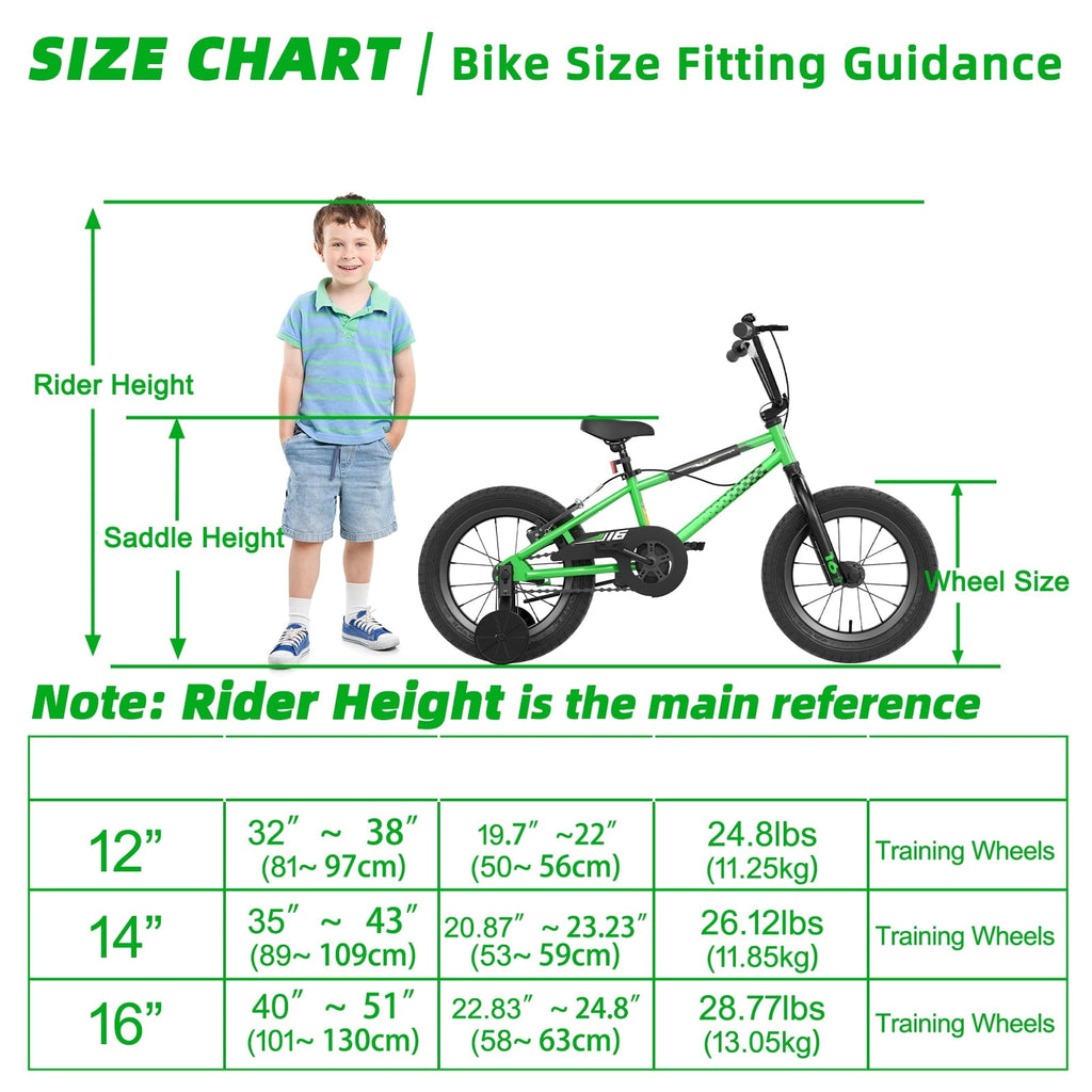 Korimefa Kids Bike, 14 inch Boys Bike BMX Style Bicycle with Training Wheels Coaster Brake for 4 5 6 7 Years Old Toddlers Boys , Blue