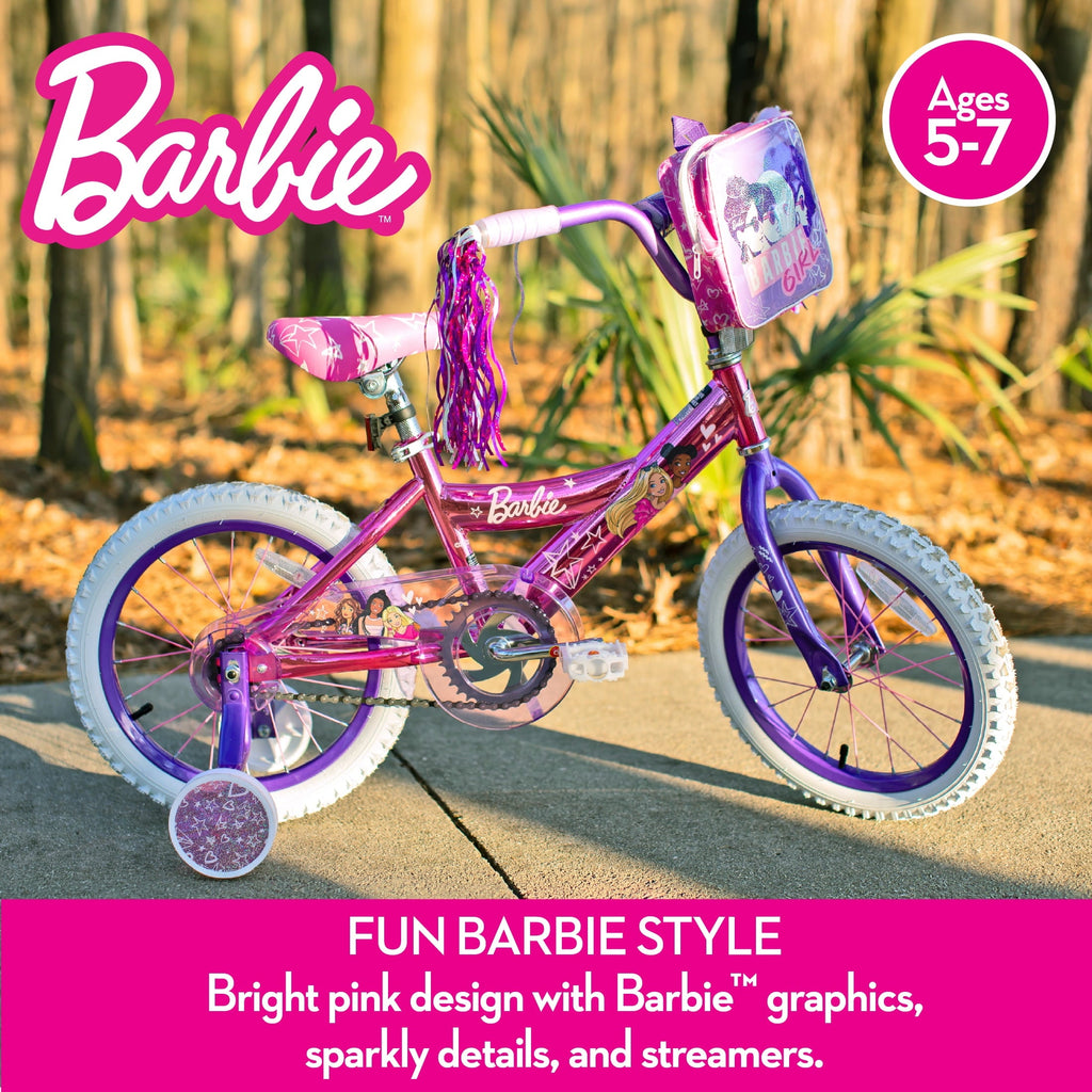 Dynacraft Barbie Girls 16 BMX Bike, For Ages 5-7 Years, Pink