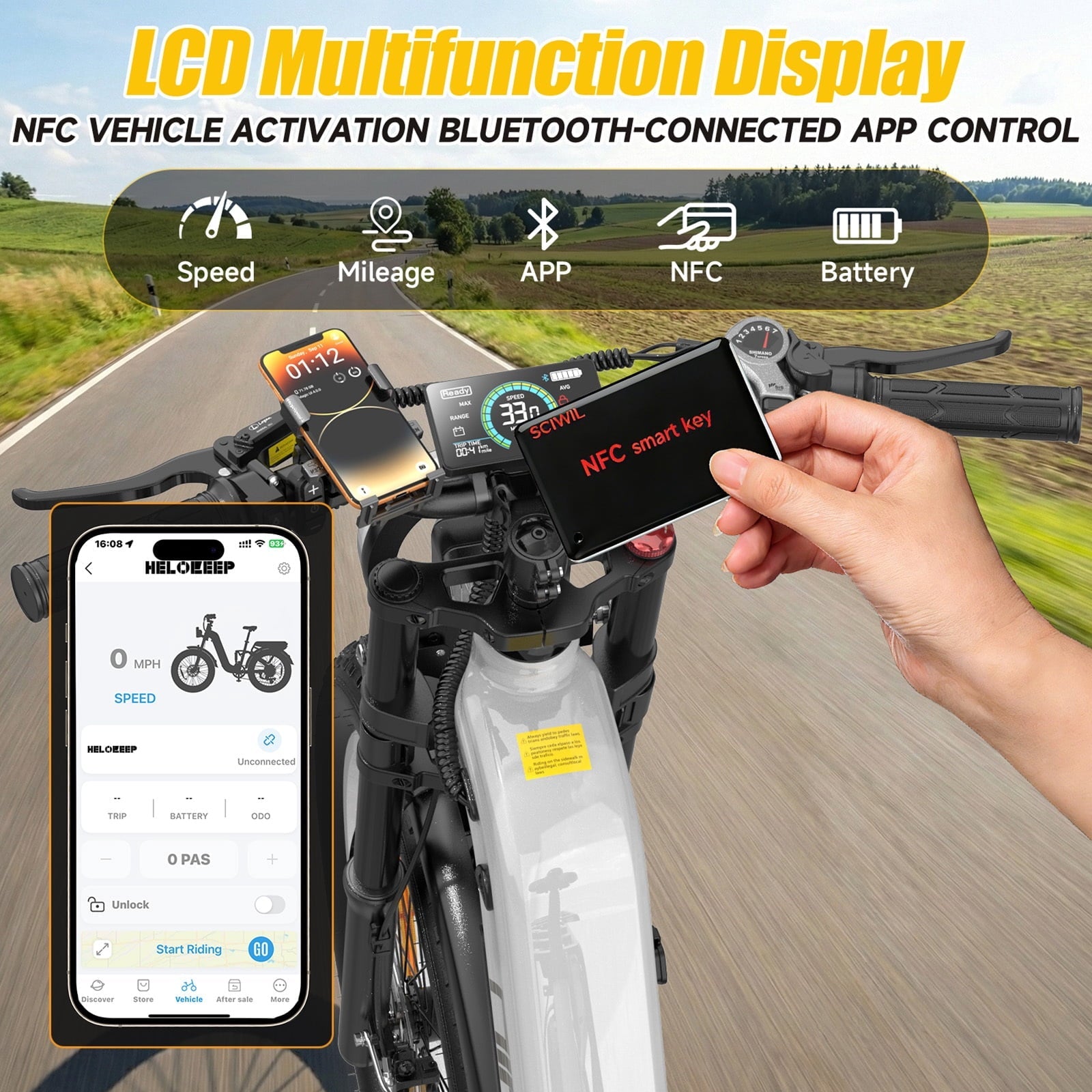 Helokeep 26 Green Fat Tire High Performance Cargo Electric Bike for Men, 4000W Peak 2000W, 40MPH, 48V 25Ah UL2849 Off-Road Ebike