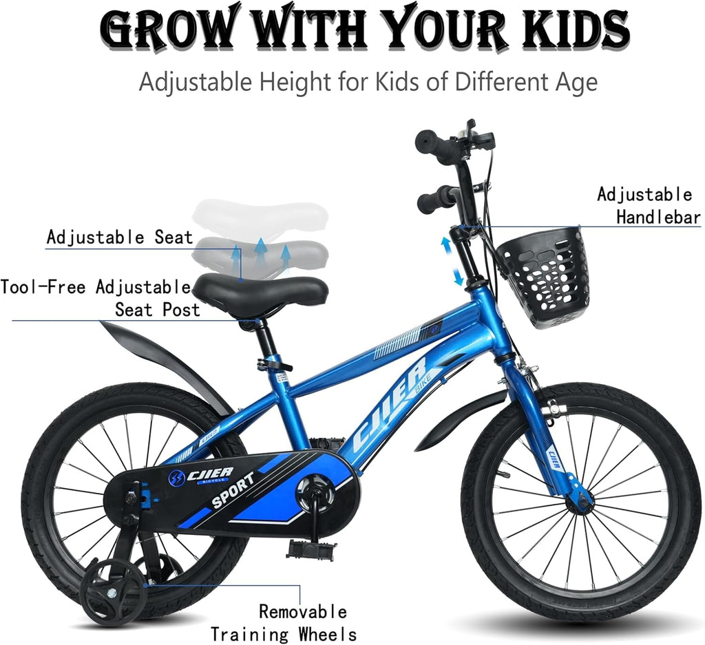 14 Kids Bikes for Girls and Boys, DEYGIA Kids' Bicycles with Training Wheels, Ages 3-5 Years