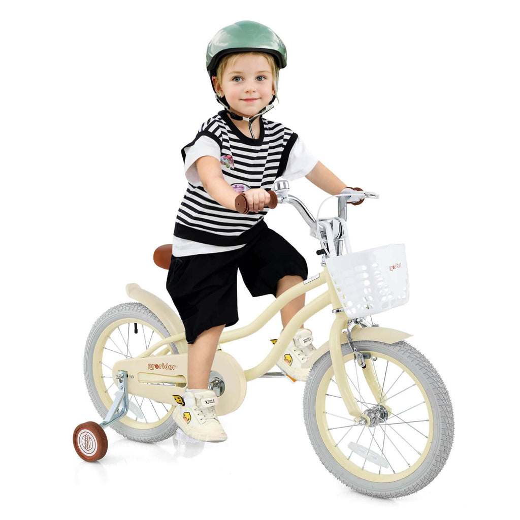 Costway 18'' Kids Bike Toddler Bicycle with Training Wheel Kickstand for 4-8 Years Old Pink