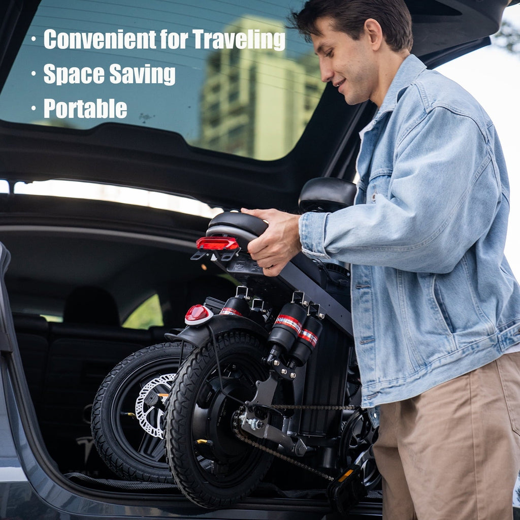 ASKGO F9 Adult Folding Electric Bike, 1200W 25 MPH 25 Miles, 48V 13Ah Removable Battery, Meets Daily Commuting,Going Out and Playing,Give the best gift,Folding Ebike for Adult with Two Seats .UL2849