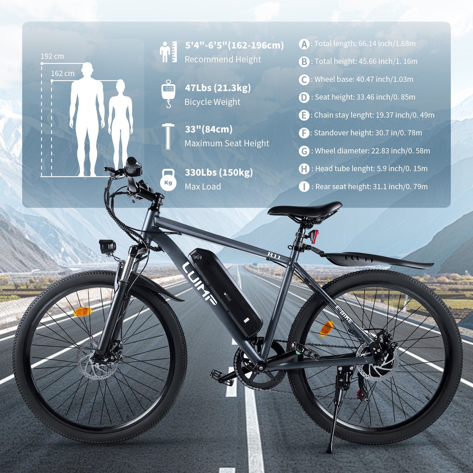 VTOKW 500W Electric Bike for Adults, 26 Electric Bicycles, 36V 10.4Ah Battery, 20MPH Ebike, E-Bike UL2849