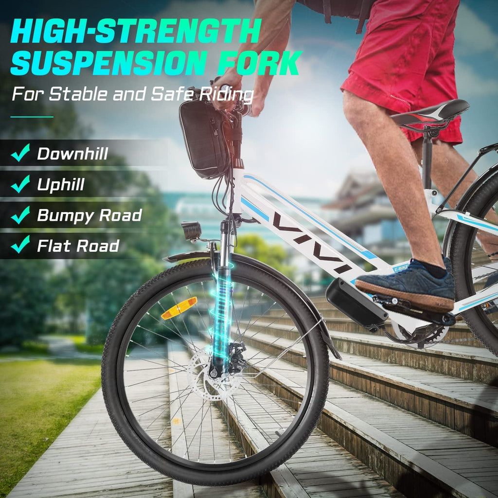 Vivi Electric Bike 26 City Commuter Electric Bike 48V 500W Step-Through Electric Bike 19.8MPH Electric Cruiser Bike Beach Bike with Cruise Control, UL2849 Certified