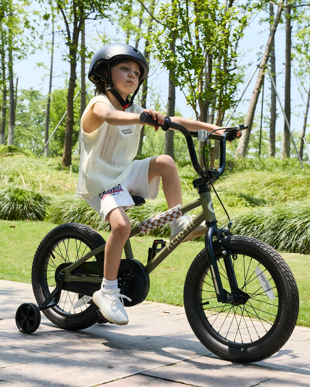 Vollsch BMX Style Kids Bike for 2-8 Years Old Boys Girls 16 Inches Toddlers Bicycle with Coaster Brake Training Wheels, Black