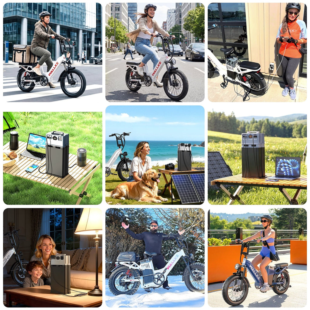 W WALLKE H7 Ultra 4000W Ebike, 37MPH Electric Bike, 48V 55Ah Portable Power Station Battery, Torque Sensor, 20 Puncture-Proof Fat Tire