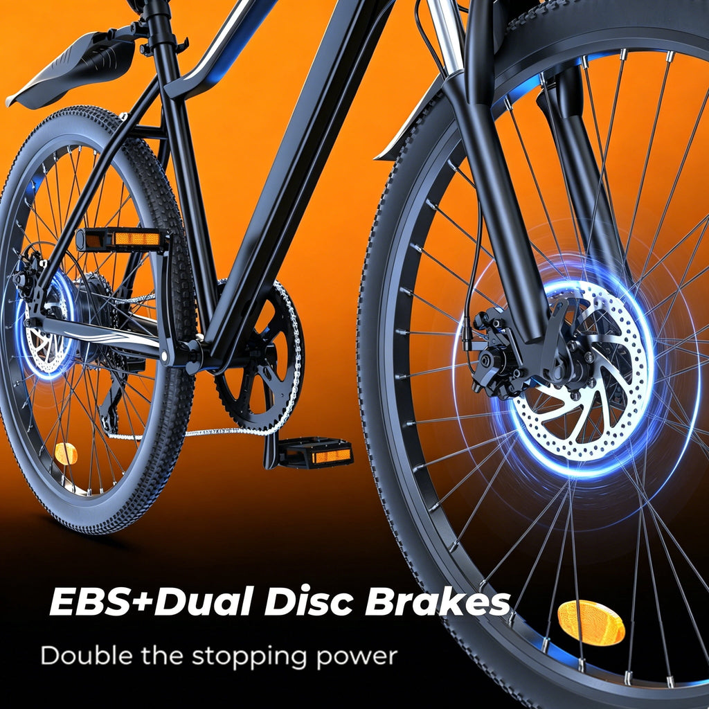 iScooter 750W Peak Electric Bicycles,26 Electric Bike for Adults with 15Ah Removable Battery,LCD,Suspension Fork,5 Riding Modes, Mountain Ebike