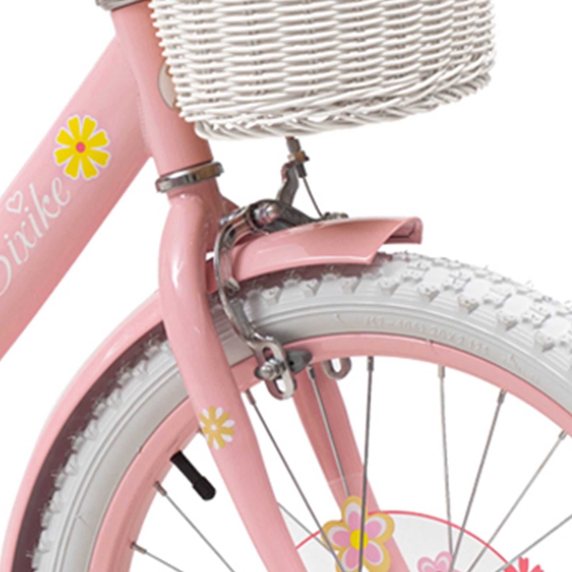ACEGER 14 Inch Girls Bike with Basket, Training Wheels, Doll Seat, Purple Kids Bicycle for Ages 3-5