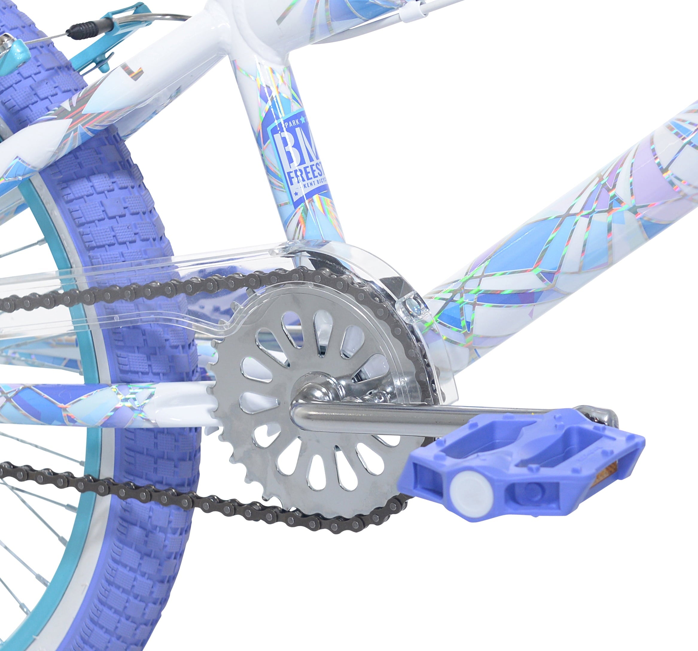 20 Kent Shimmer BMX Bicycle, Fits Riders 4'2-5', White/Purple, Child, Unisex