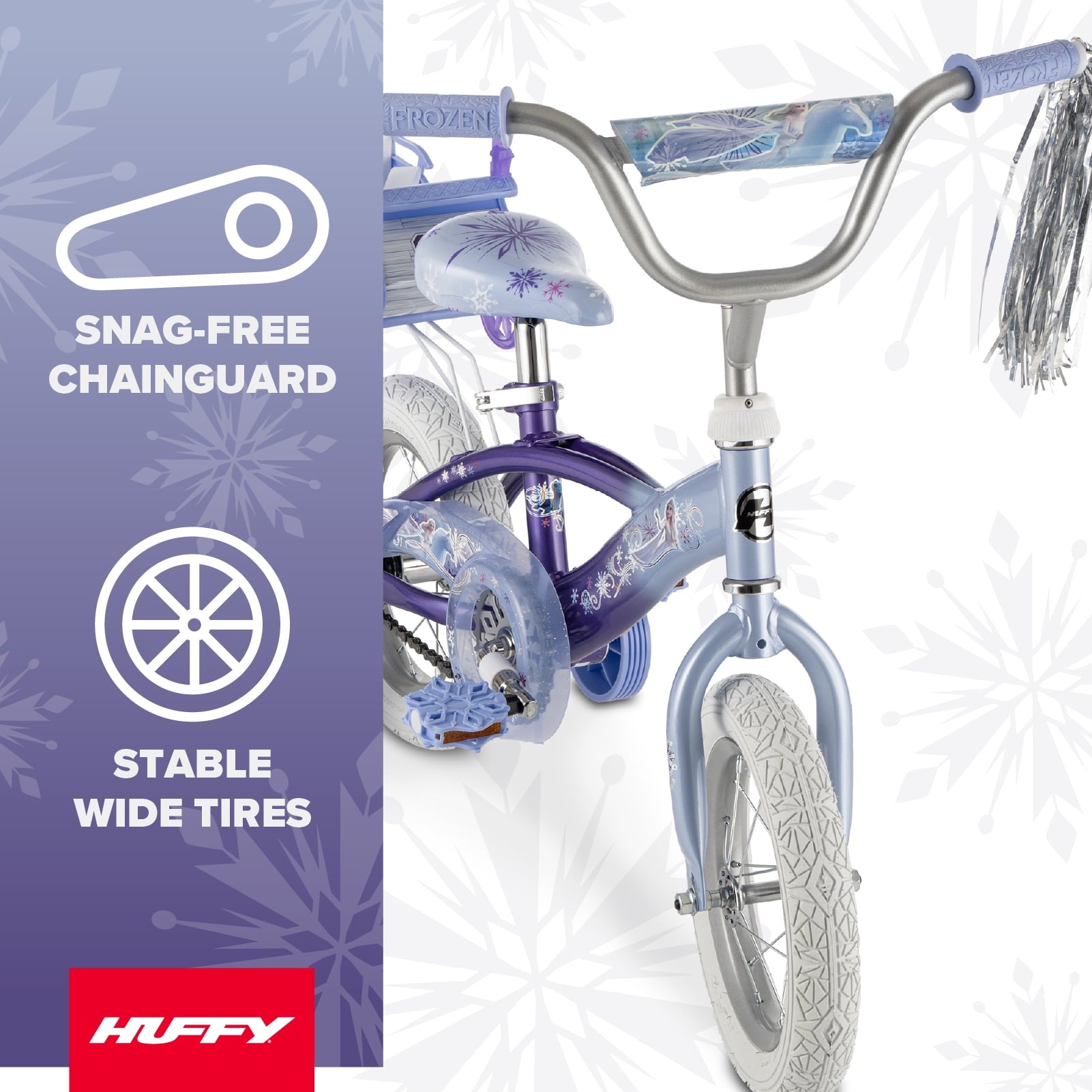 Huffy 12 Disney Frozen Kids' Bike, Fits Riders 37”-42”, Purple, Youth, Girl's