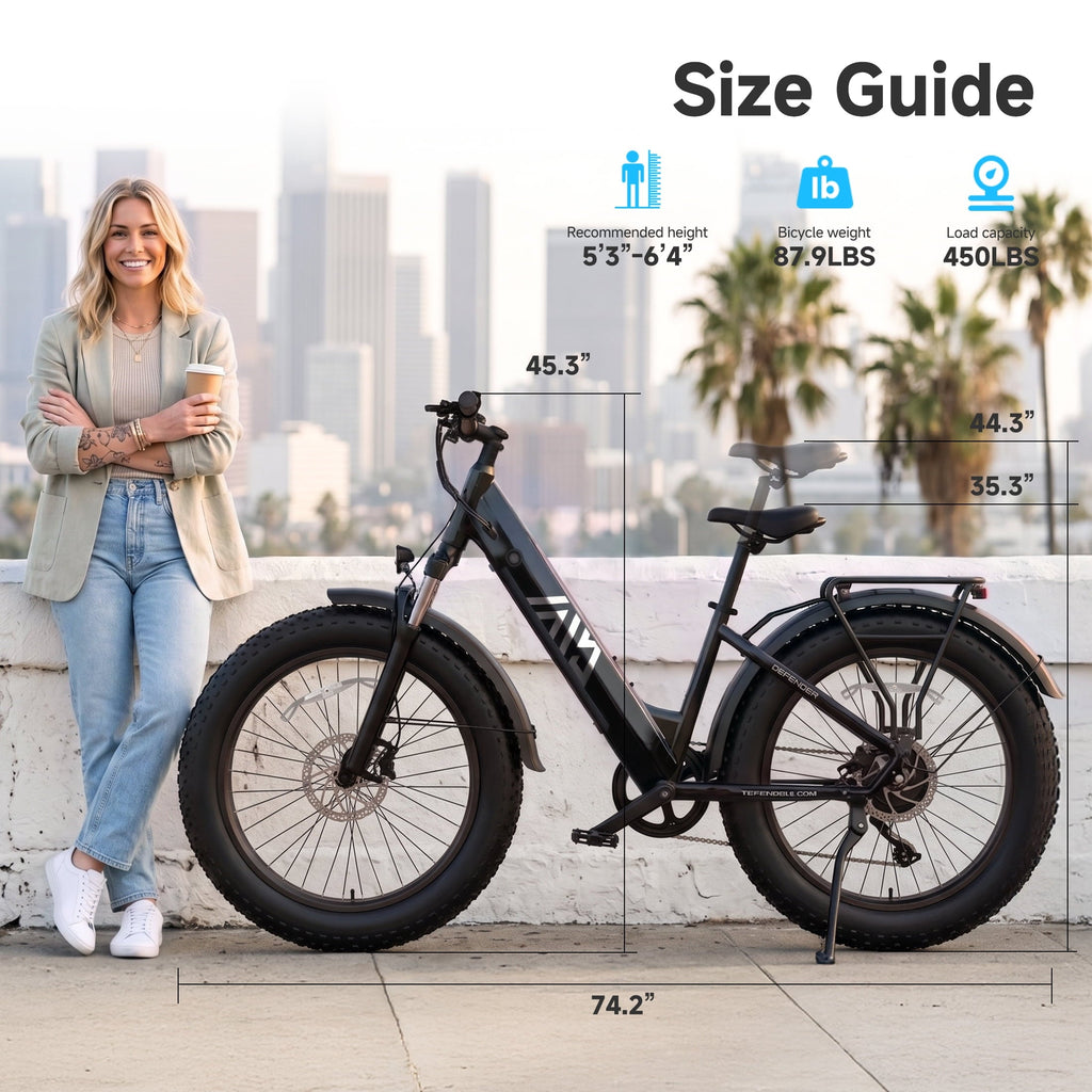 TST Dreamer Electric Bike for Women, Peak 750W E-Mountain Bike, 26 Fat Tire Electric Bike, 48V/15Ah Battery UL2849, 60Miles Long Range, 7-Speed Gear