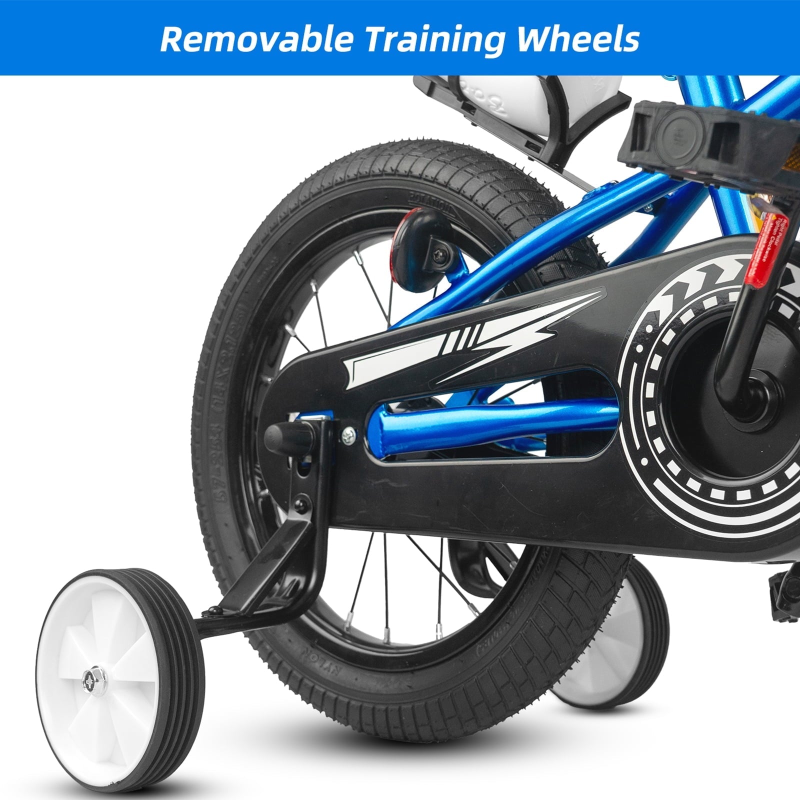 KORIMEFA Kids Bike Boys Bicycle 14 inch for Children Age 4-8 Years Old, Toddler Sport Cycling with Training Wheels, Water Bottle Holder, Blue