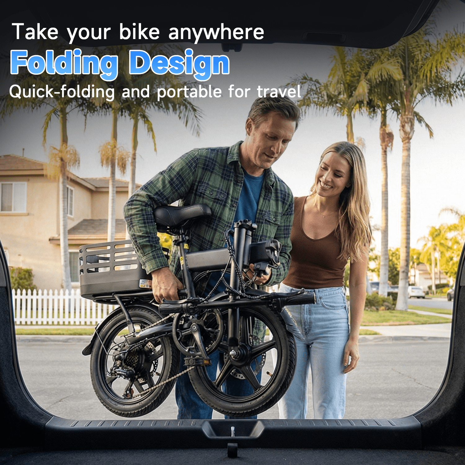 Electric Bike for Adults with Basket,500W Peak Motor,35 Miles 20 MPH,432WH Battery,14 Folding Ebike Bicycle,UL2849