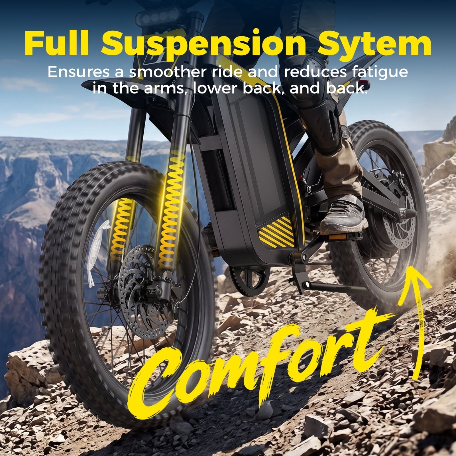 YareYi Electric Dirt Bike for adults, 4000W Peak Motor Electric Motorcycle 40 mph, 52V 30Ah Battery, 19/17 All Terrain Motorized Dirt Bikes, Dual Hydraulic Brakes