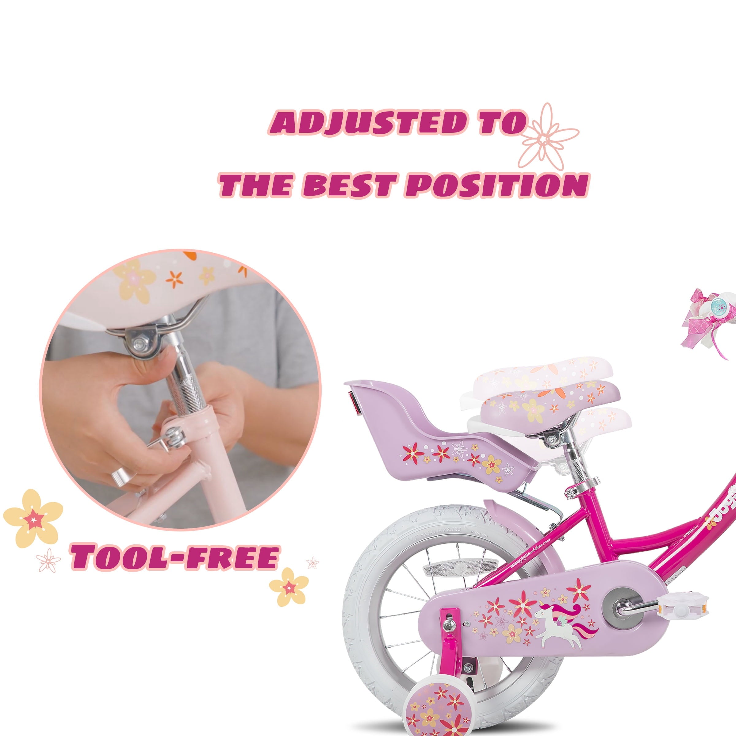 Joystar Unicorn 12inch Girls' Bike, Purple