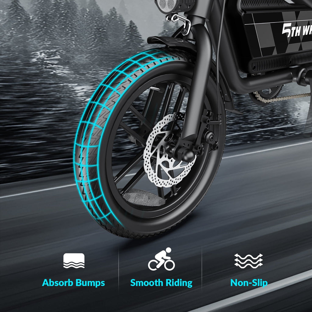 5TH WHEEL 14 Electric Bike for Adults with 650W Peak Motor Electric Bicycle, 36V 7.8Ah Battery Ebike, UL2849