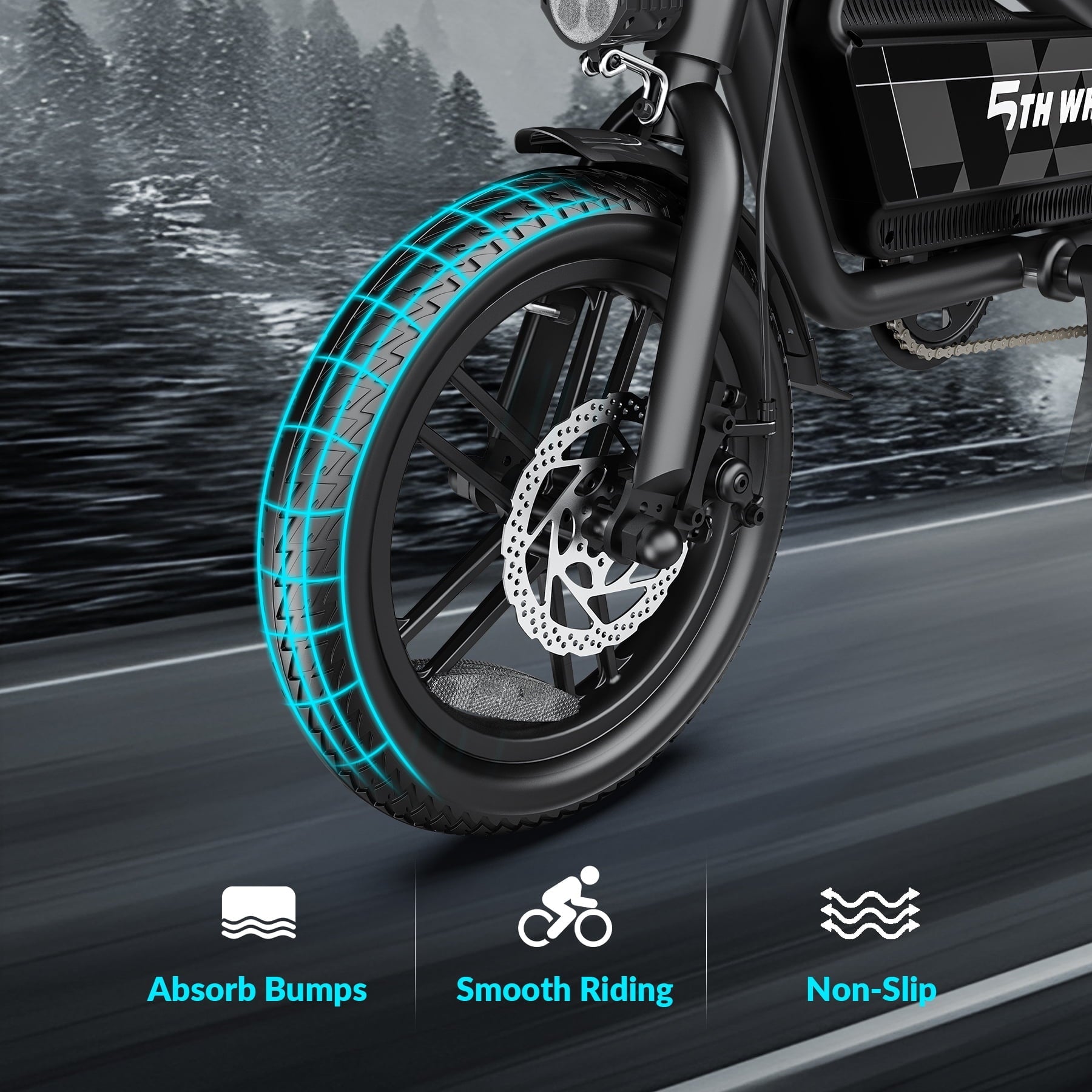 5TH WHEEL 14 Electric Bike for Adults with 650W Peak Motor Electric Bicycle, 36V 7.8Ah Battery Ebike, UL2849