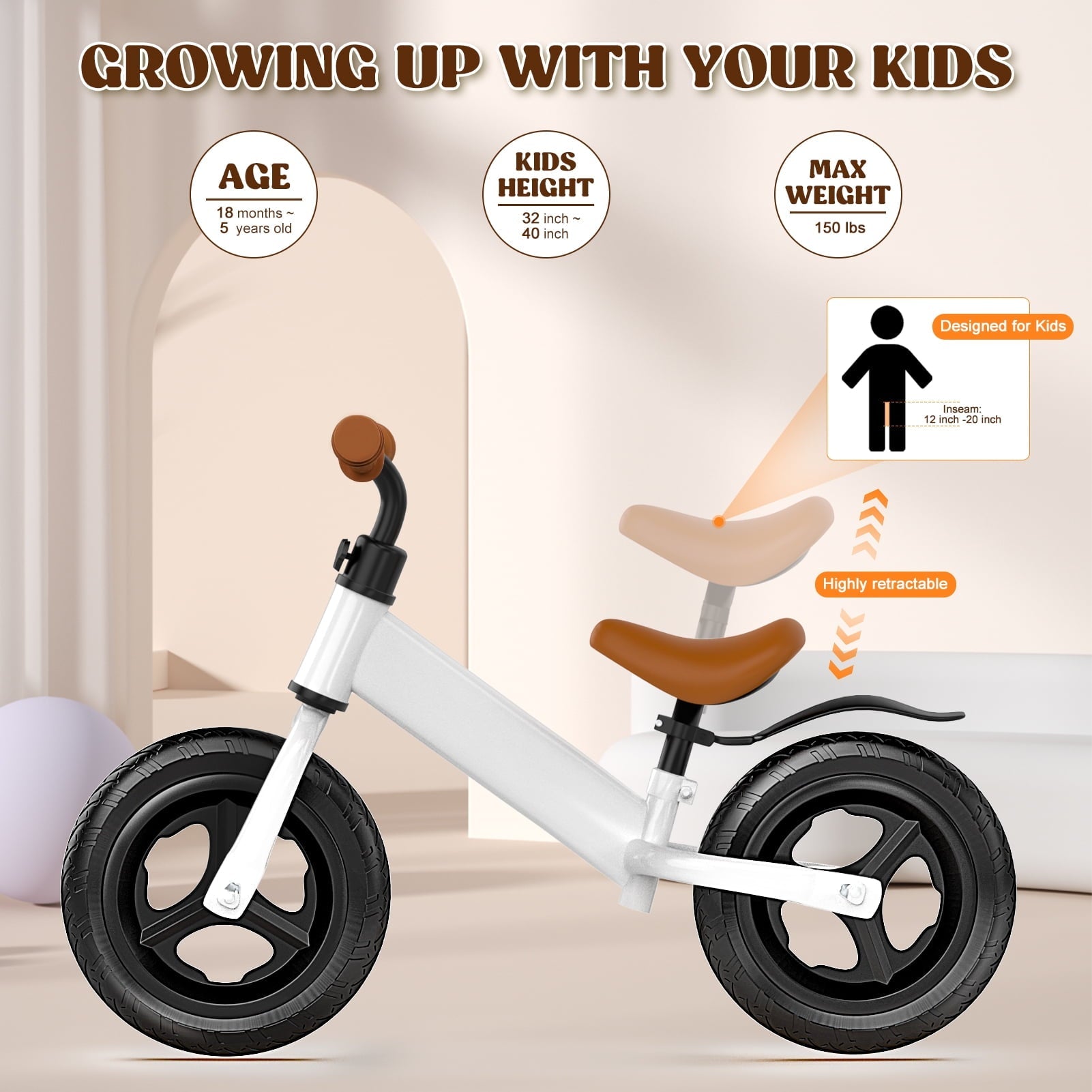 12 inch Kids Bike with Training Wheels, Children Bike with Adjustable Handlebar, Kids Bicycle for Boys Girls Toddlers Age 3-5, 2-in-1 Red Toddler Bike