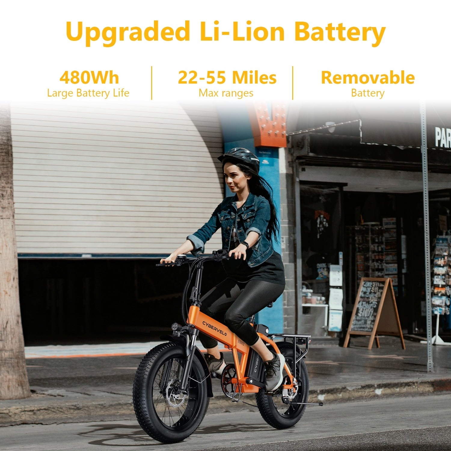 Cbvelo 1000W Folding Electric Bike for Adults, 48V 20.8AH Large Removable Battery E-Bike, 30+MPH, 80 Miles Max Range, 20 Fat Tire Electric Bike for Adults, Adult Electric Bicycles for Commute