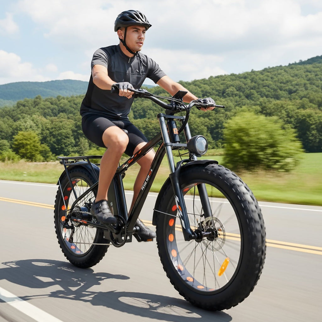 5TH WHEEL W29B 26 x 4 Fat Tire Electric Bike, 750W Motor Adult Ebike with 48V 15Ah Removable Battery, Electric Mountain Bicycle with 7 Speed, UL2849