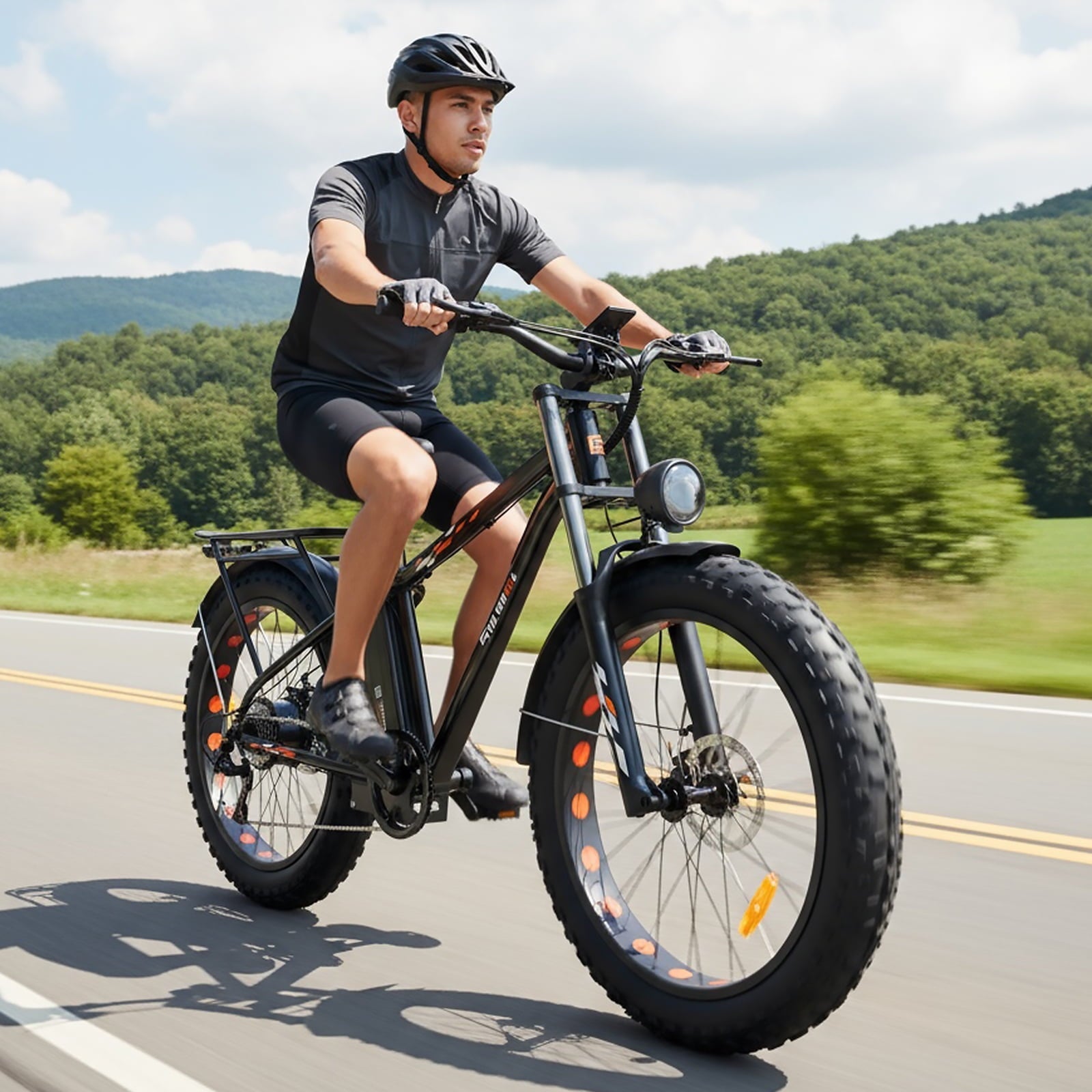 5TH WHEEL W29B 26 x 4 Fat Tire Electric Bike, 750W Motor Adult Ebike with 48V 15Ah Removable Battery, Electric Mountain Bicycle with 7 Speed, UL2849