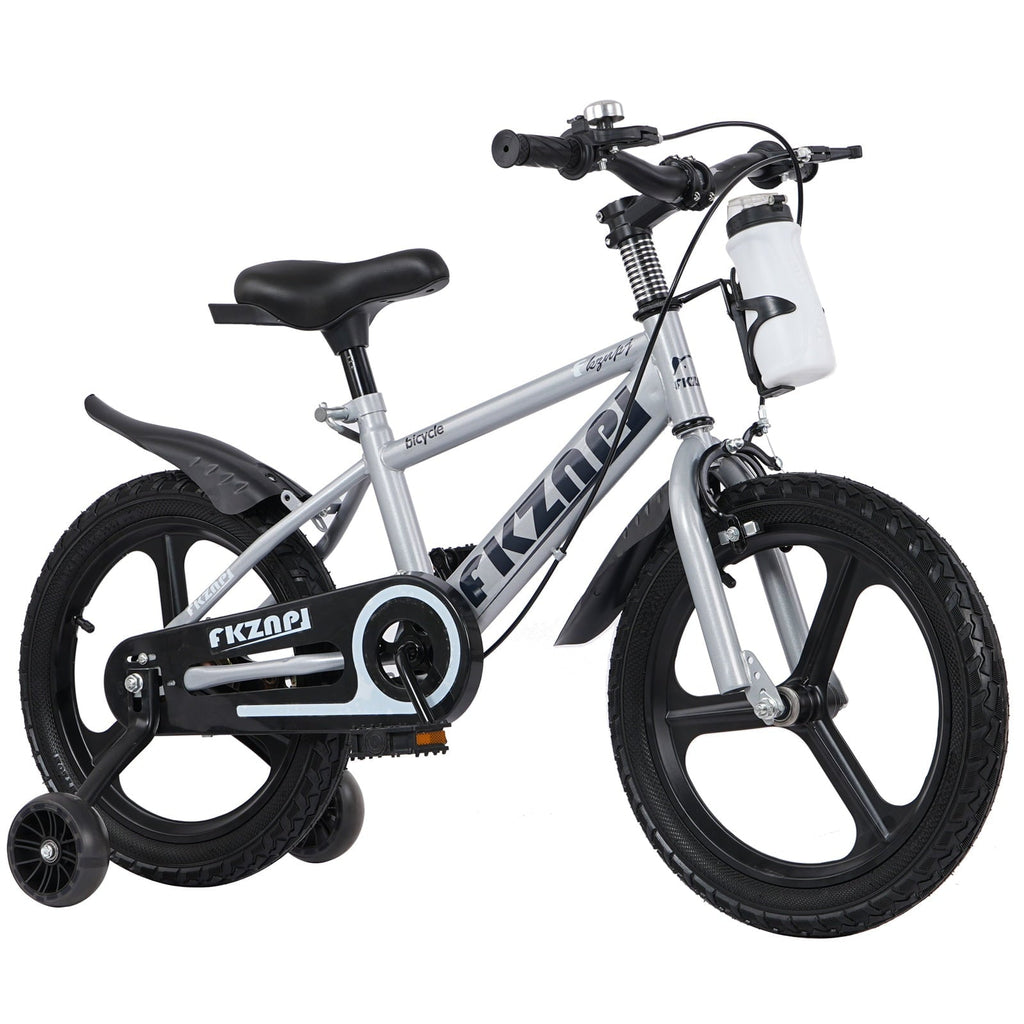 Holaki 18 inch Kids Bike with Training Wheels & Handbrake for Boys & Girls Ages 5-9, High Carbon Steel Frame Adjustable Seat Kids Bicycle with Kettle Stand & Night Glow for Birthday Gift, Purple
