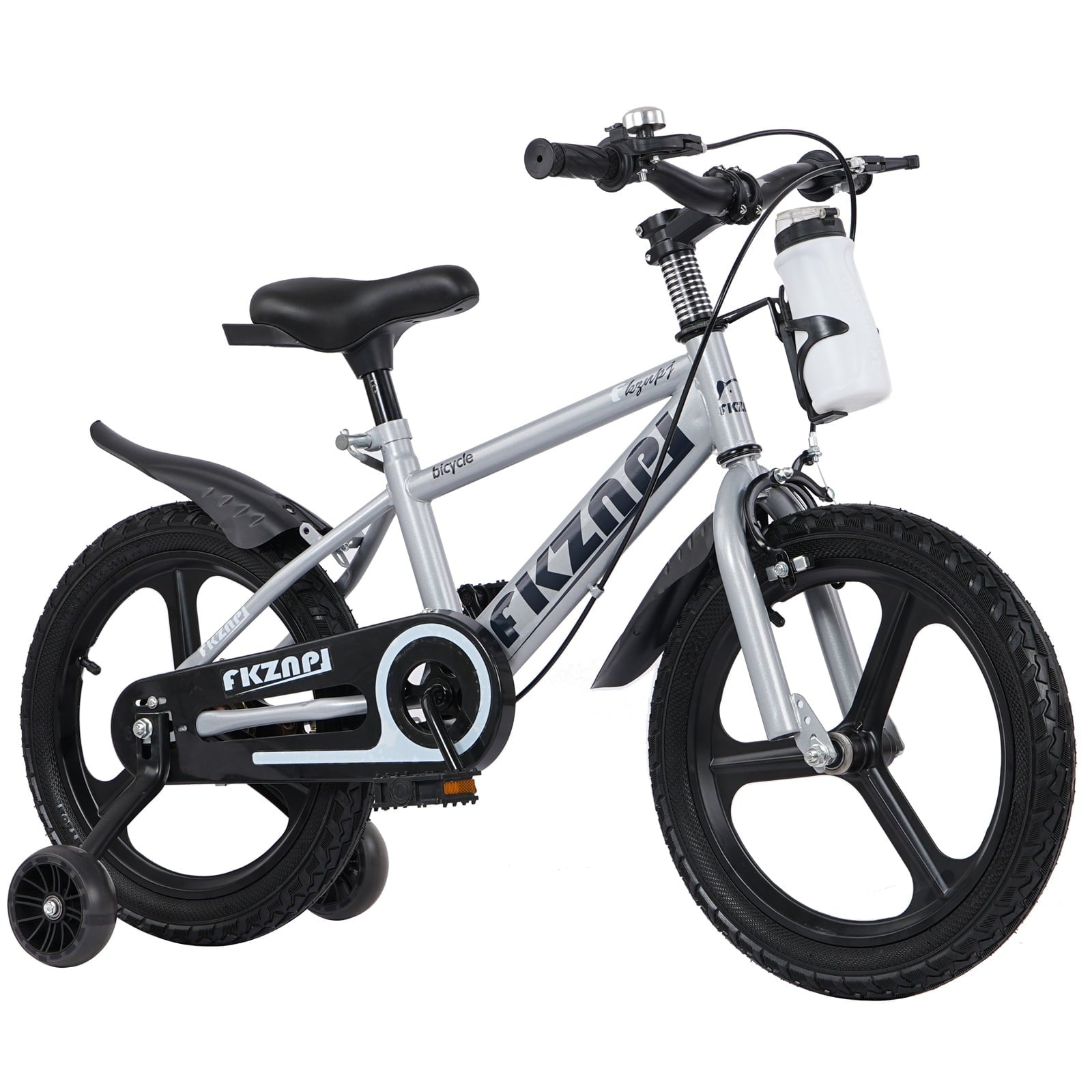 Holaki 18 inch Kids Bike with Training Wheels & Handbrake for Boys & Girls Ages 5-9, High Carbon Steel Frame Adjustable Seat Kids Bicycle with Kettle Stand & Night Glow for Birthday Gift, Purple