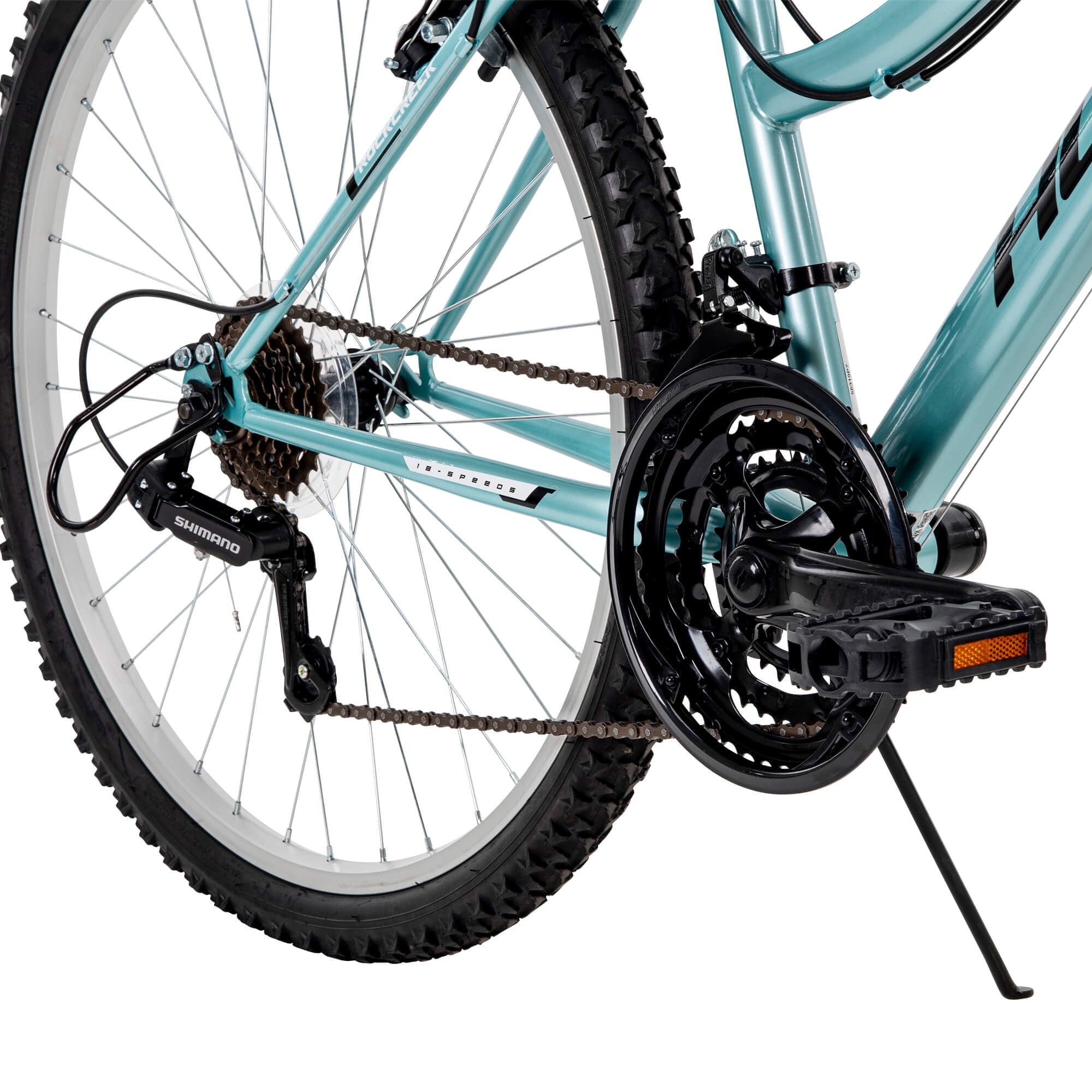 Huffy 26 Rock Creek Mountain Bike, Fits Riders 60+, Teal, Adult, Women's