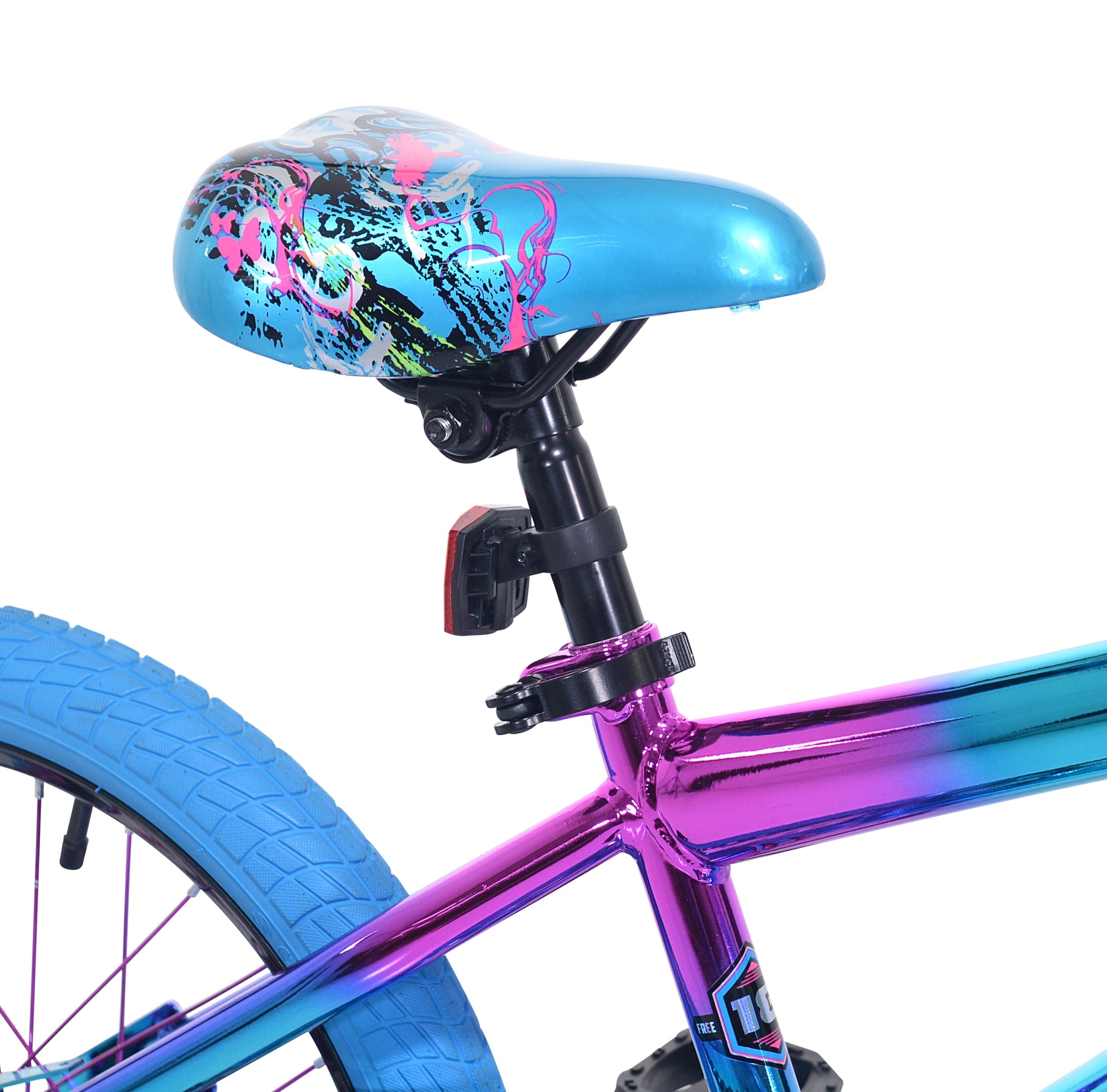 18 Kent Illusion Child Bicycle, 18 Wheels, Child Ages 6-12 Years, Blue/Purple