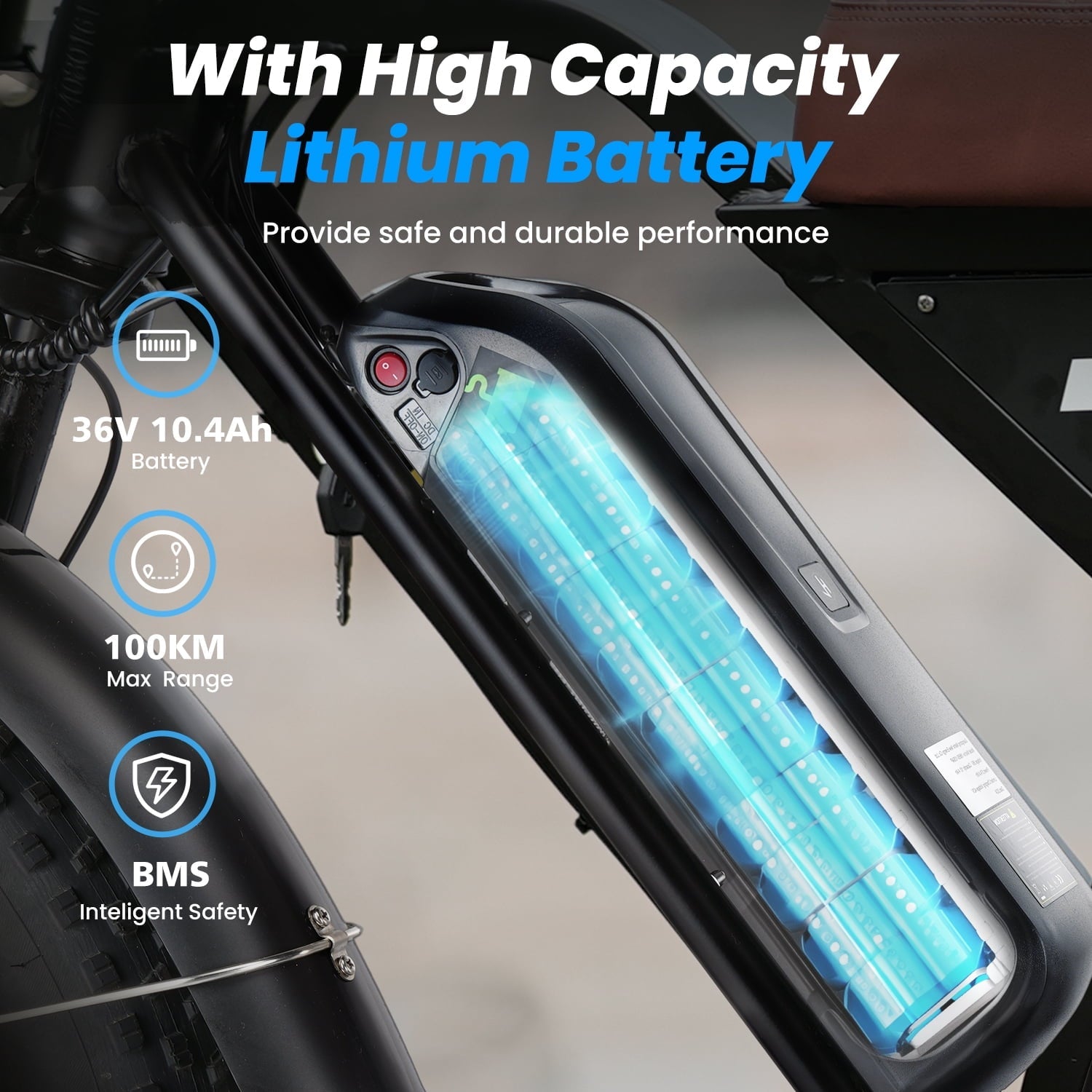 iSinwheel 750W Motor Electric Bike,Off-Road Mountain E-Bike,42V 15Ah Battery,20 Fat Tires,65miles,Suspension for Outdoor Cycling Ebike,UL2849 Tested