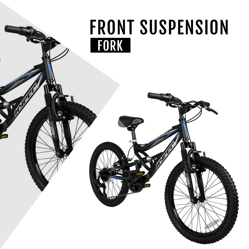Hyper Bicycles Shocker Mountain Bike, 20 Wheels, Kids Age Group 8-13 Years, Black, Child
