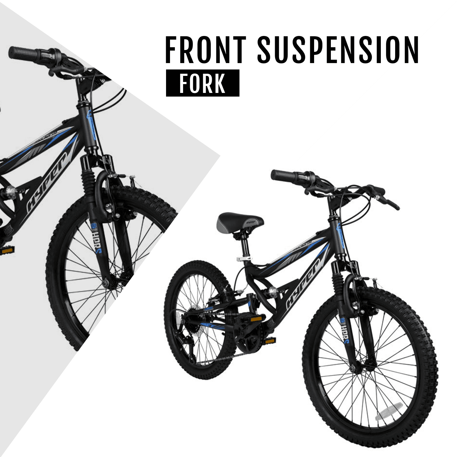 Hyper Bicycles Shocker Mountain Bike, 20 Wheels, Kids Age Group 8-13 Years, Black, Child