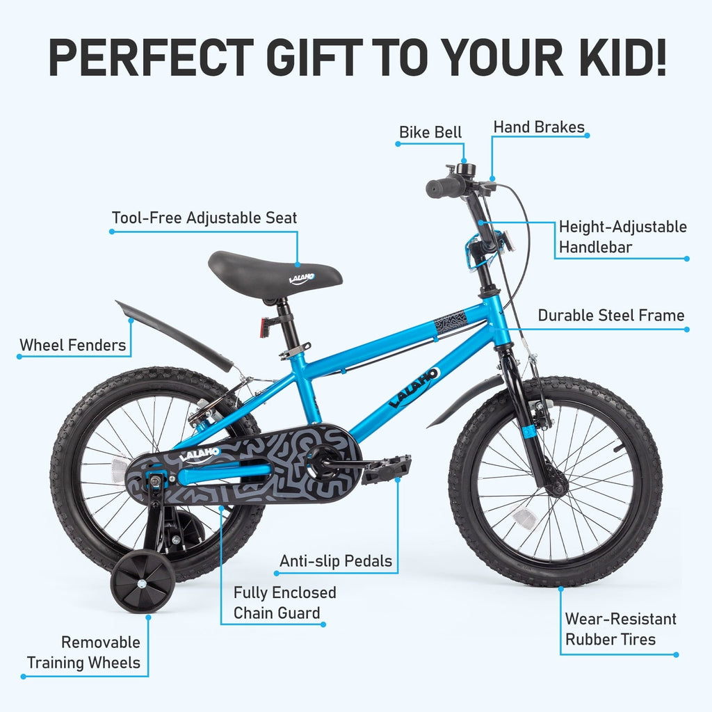 Ktaxon Bike, 18 Inch Bicycle with Training Wheels and Kickstand, Easy to Assemble, Learning to Ride, Blue