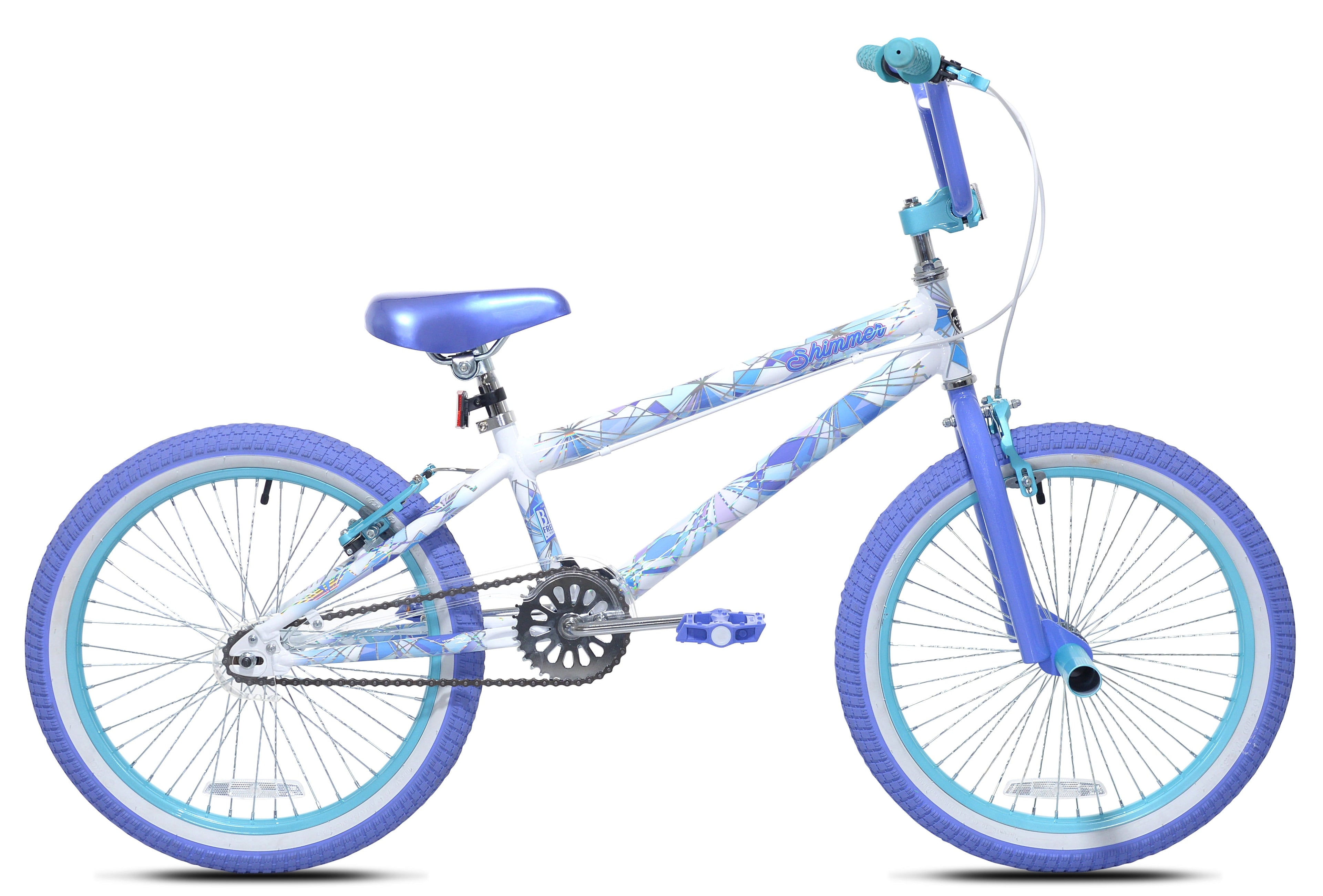 20 Kent Shimmer BMX Bicycle, Fits Riders 4'2-5', White/Purple, Child, Unisex