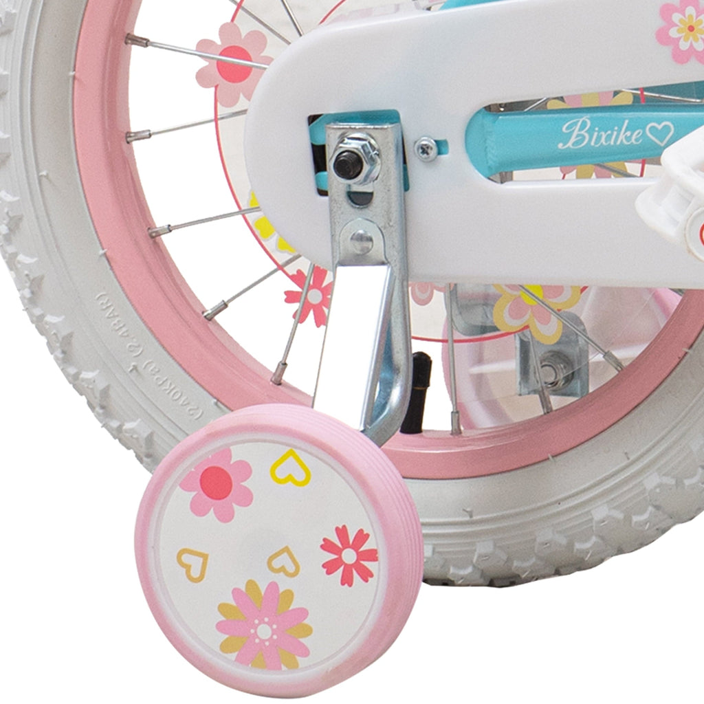 ACEGER 14 Inch Girls Bike with Basket, Training Wheels, Doll Seat, Purple Kids Bicycle for Ages 3-5