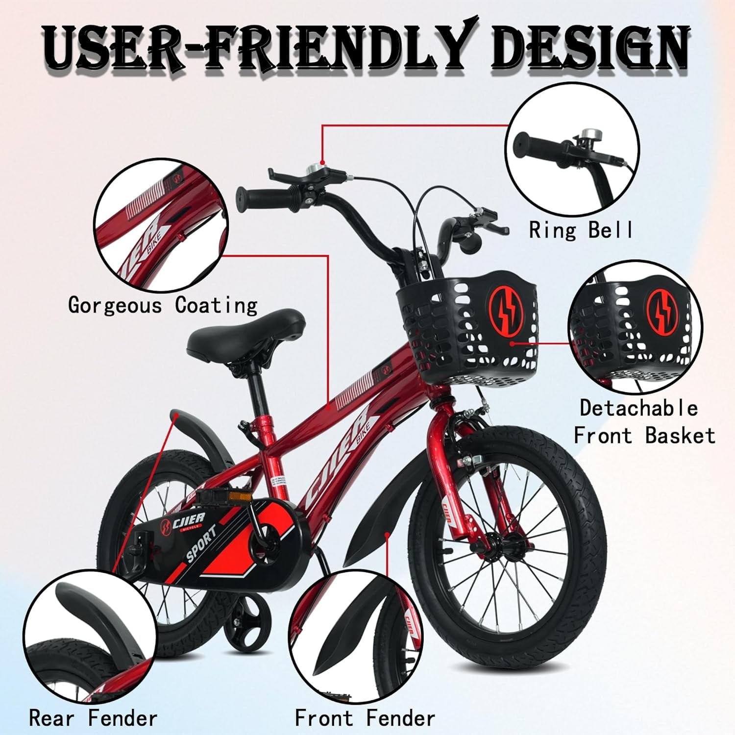 14 Kids Bikes for Girls and Boys, DEYGIA Kids' Bicycles with Training Wheels, Ages 3-5 Years