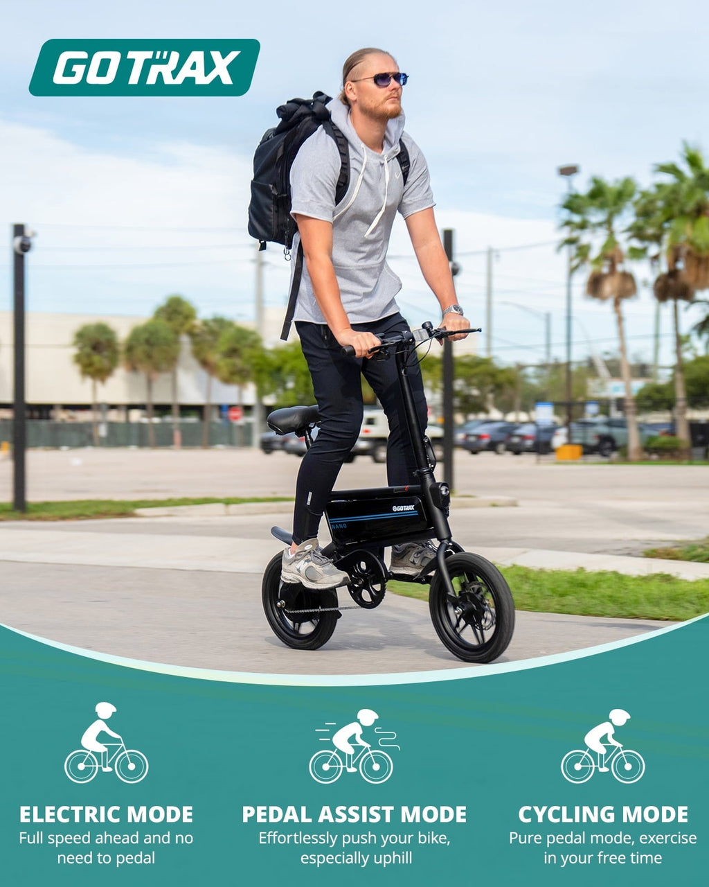 Gotrax Nano 14 Folding Adult Electric Bike,15.5mph 36V 350W Peak Foldable City Bike With LED Light,White